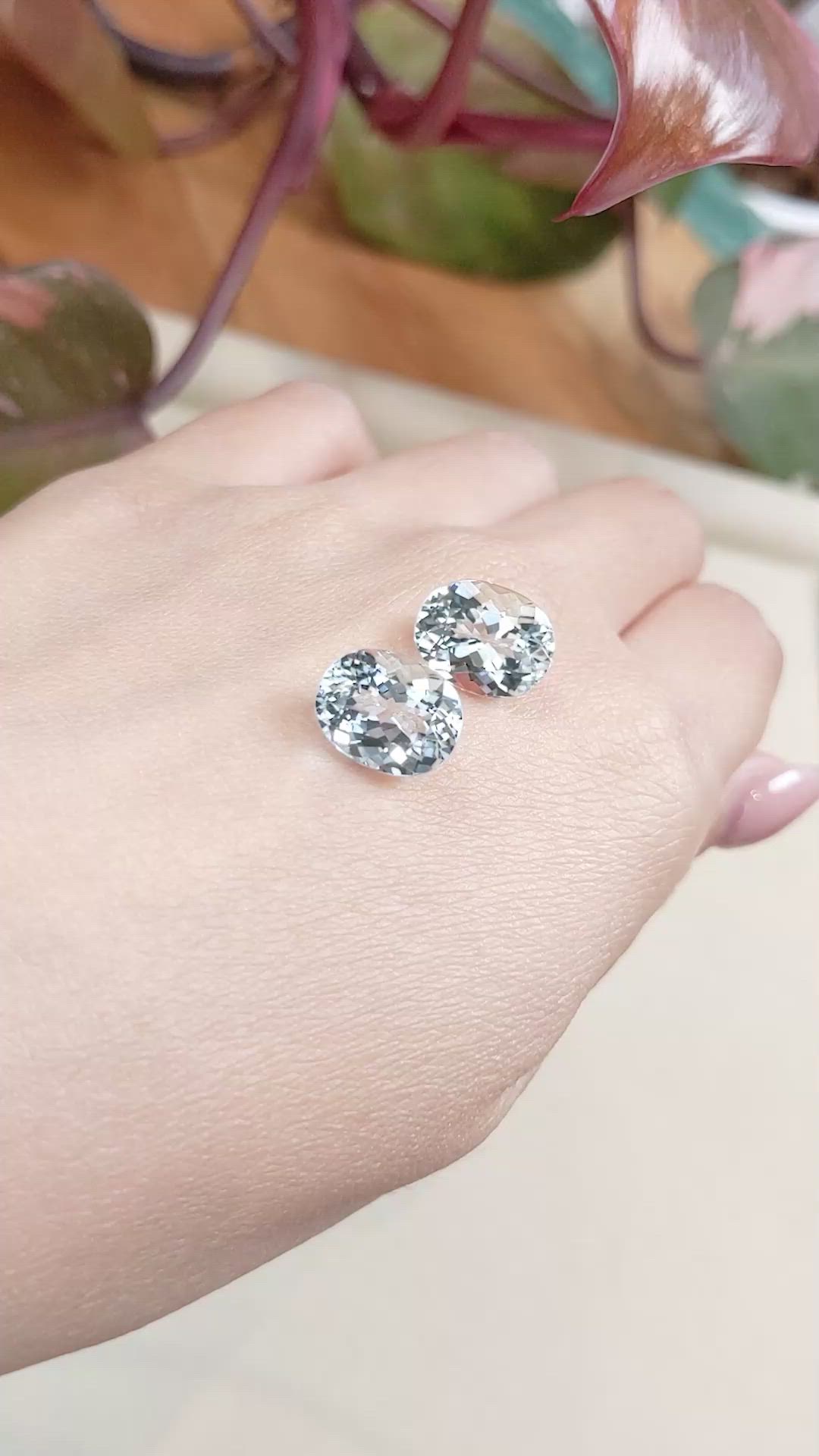 9.65&nbsp;Ct.Tw.Total Carat Weight Aquamarine Pair from Brazil Size Video