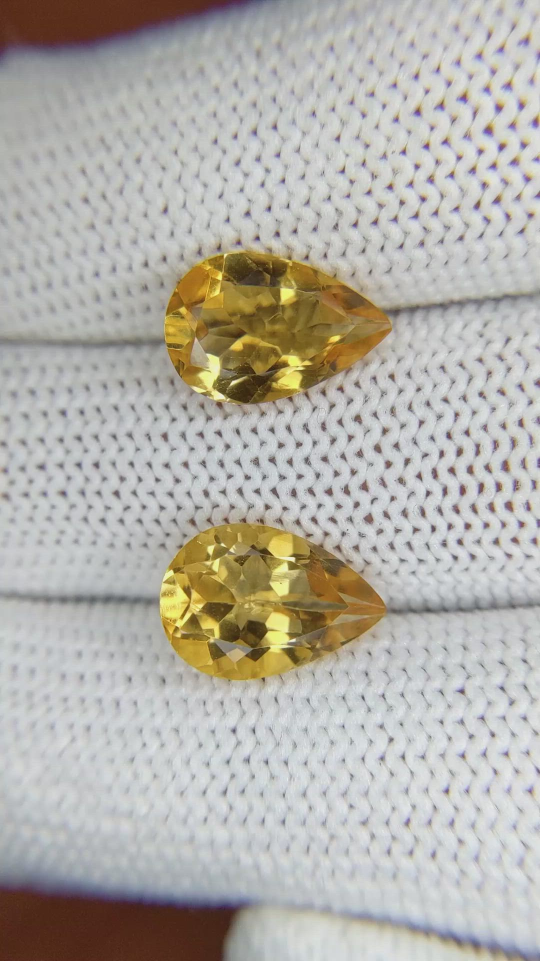 4.72 Ct.Tw.Total Carat Weight Citrine Pair from Brazil Size Video