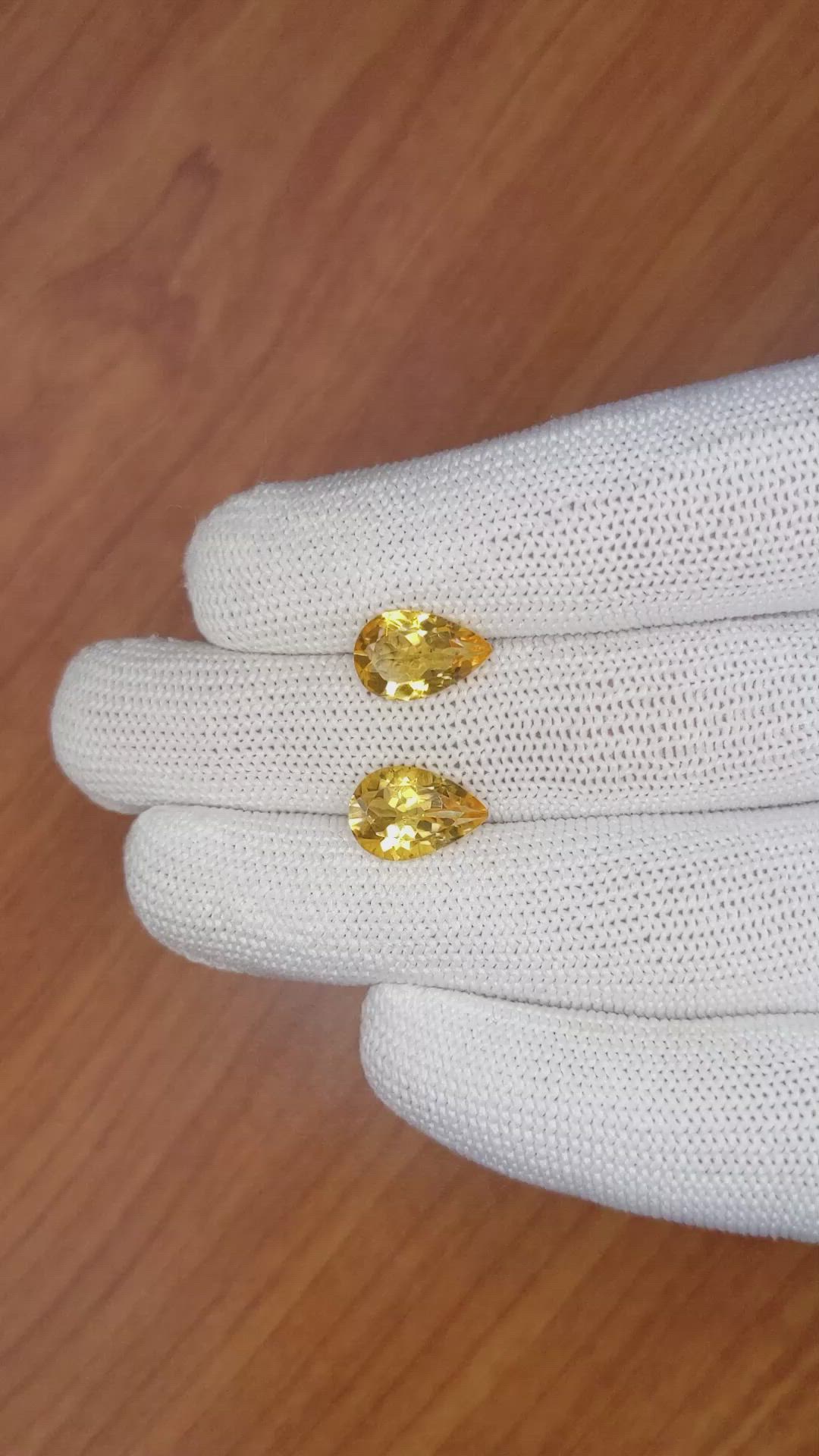 4.72 Ct.Tw.Total Carat Weight Citrine Pair from Brazil Size Video