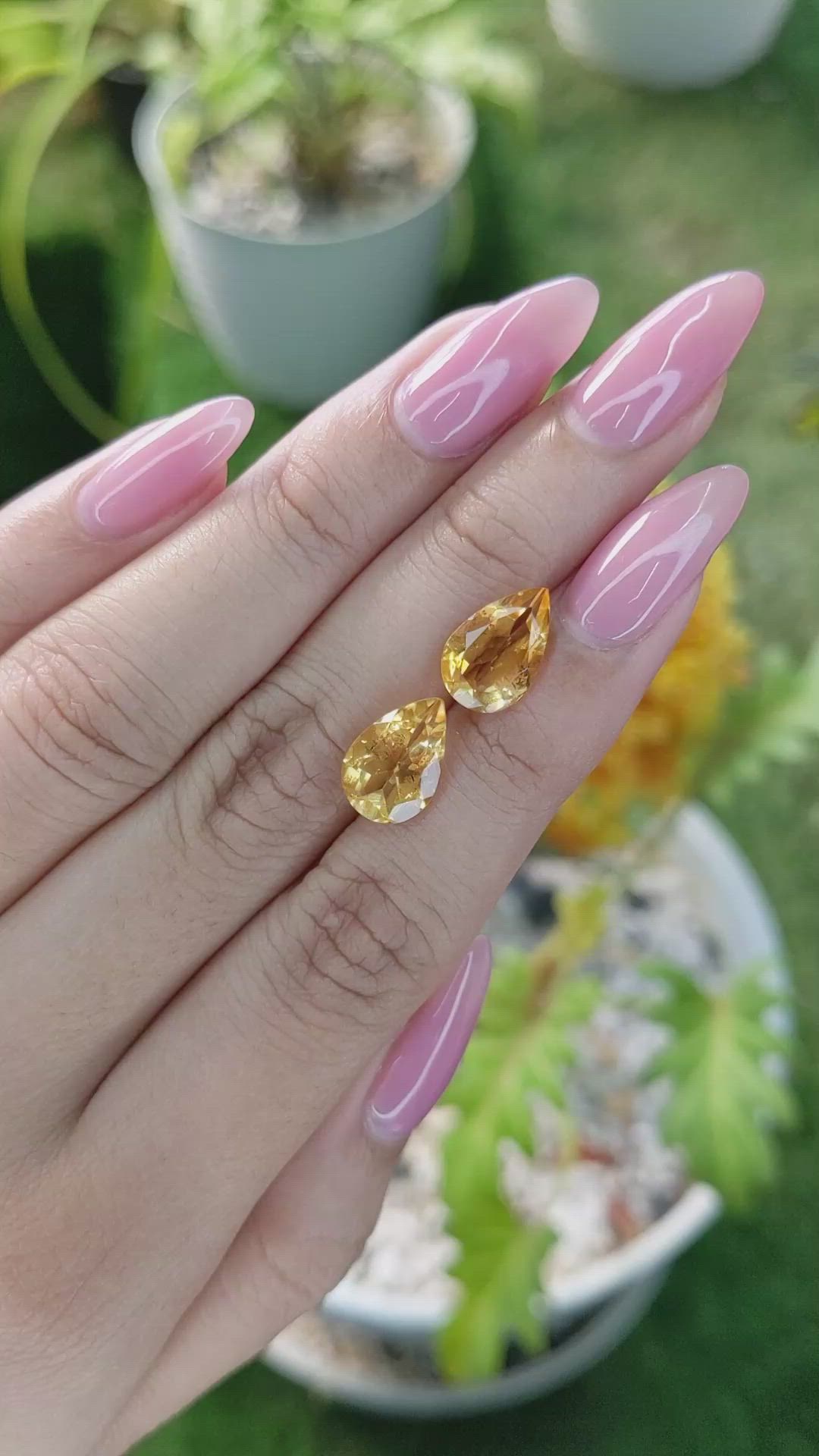 4.72 Ct.Tw.Total Carat Weight Citrine Pair from Brazil Size Video