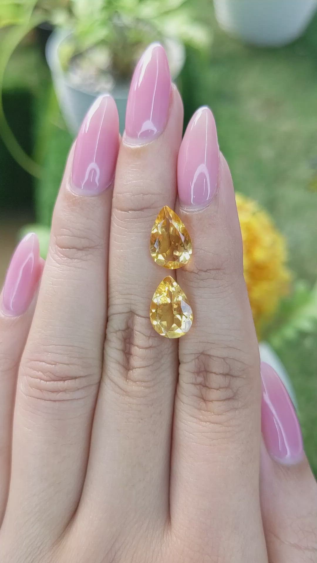 4.72 Ct.Tw.Total Carat Weight Citrine Pair from Brazil Size Video