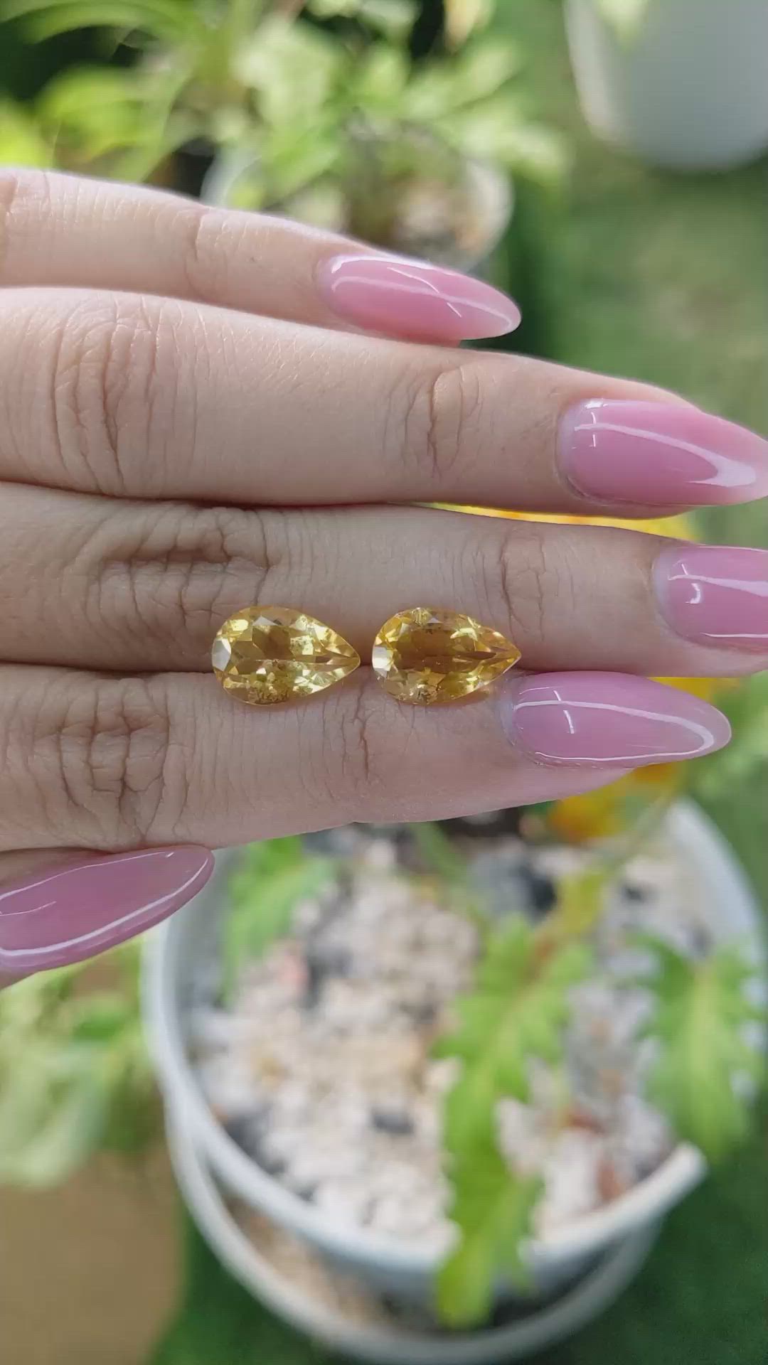 4.72 Ct.Tw.Total Carat Weight Citrine Pair from Brazil Size Video