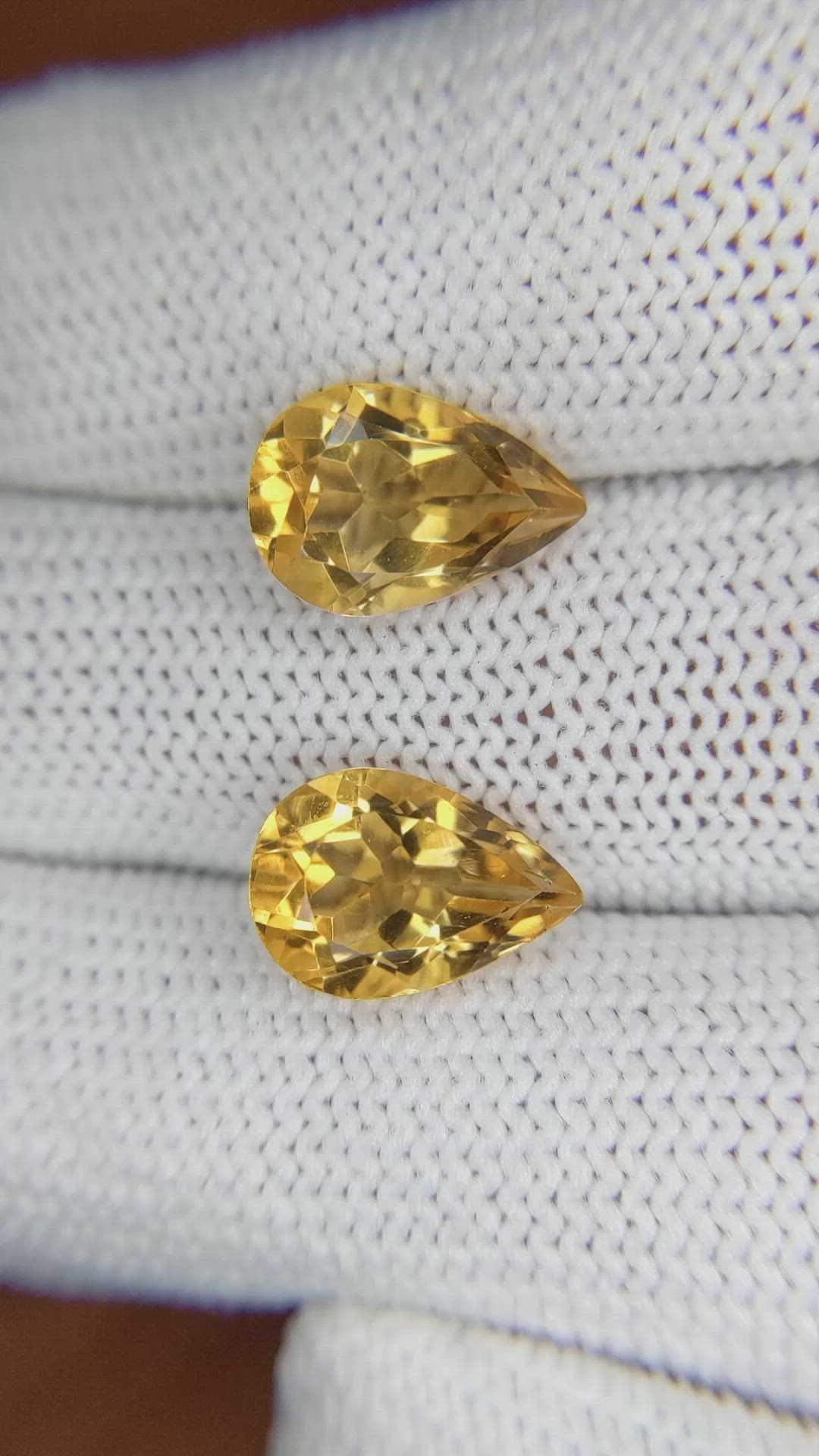 5.47 Ct.Tw.Total Carat Weight Citrine Pair from Brazil Size Video