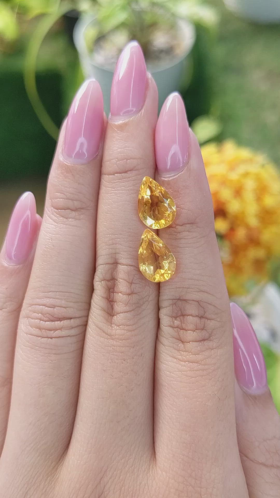 5.47 Ct.Tw.Total Carat Weight Citrine Pair from Brazil Size Video
