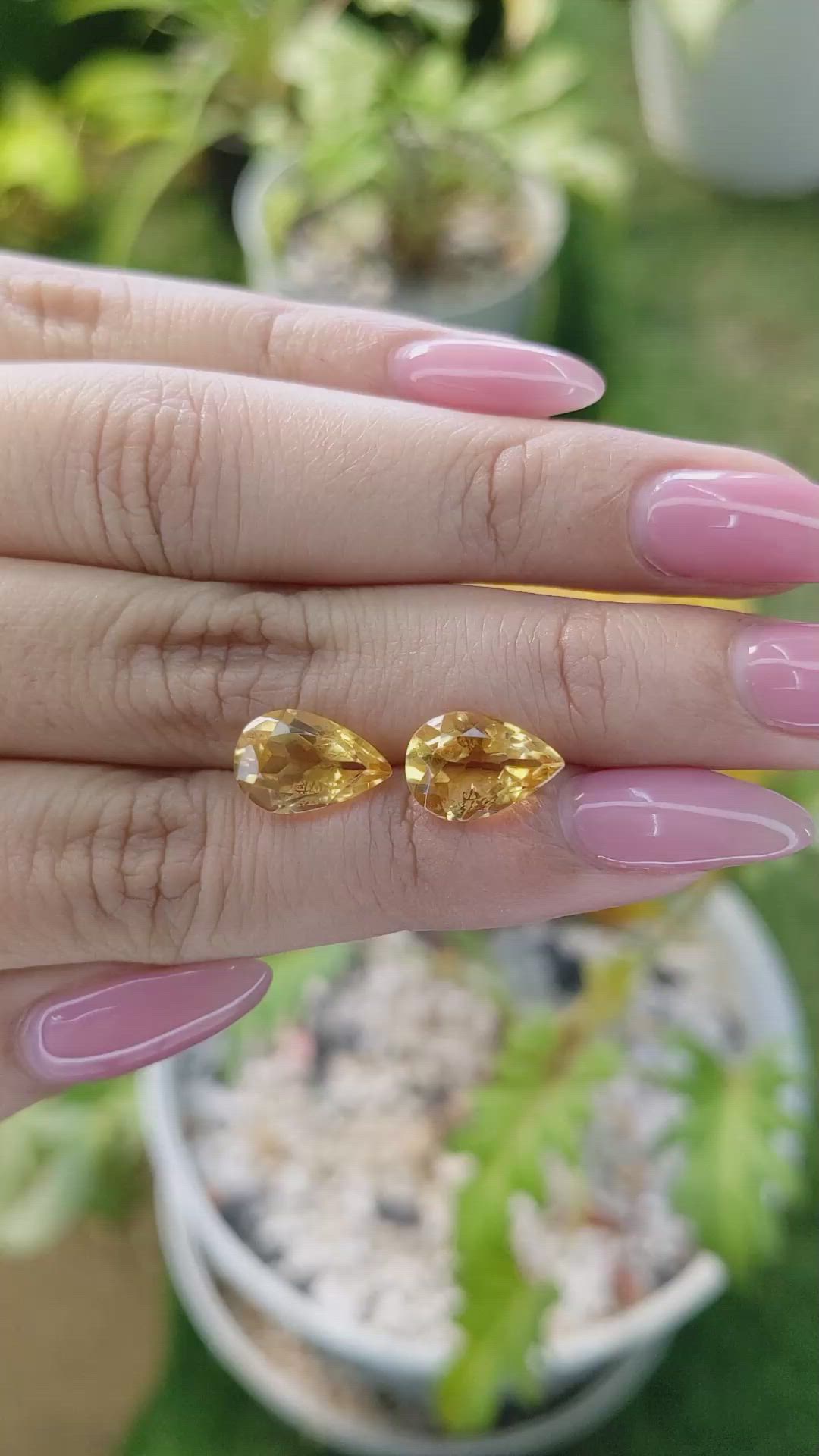 5.47 Ct.Tw.Total Carat Weight Citrine Pair from Brazil Size Video
