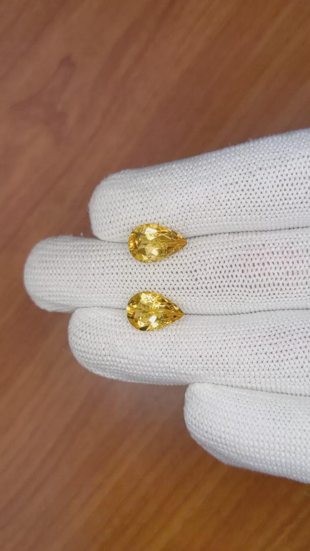 5.47 Ct.Tw.Total Carat Weight Citrine Pair from Brazil Size Video