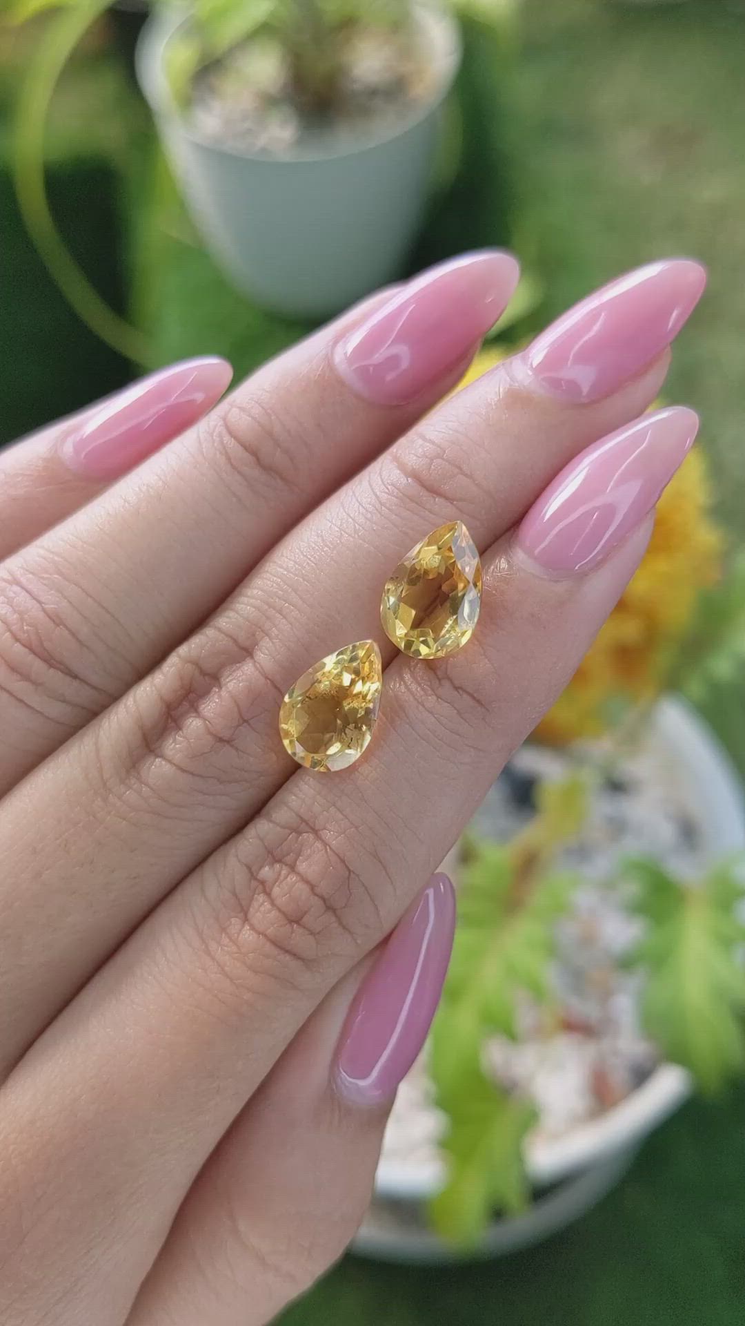 5.68 Ct.Tw.Total Carat Weight Citrine Pair from Brazil Size Video
