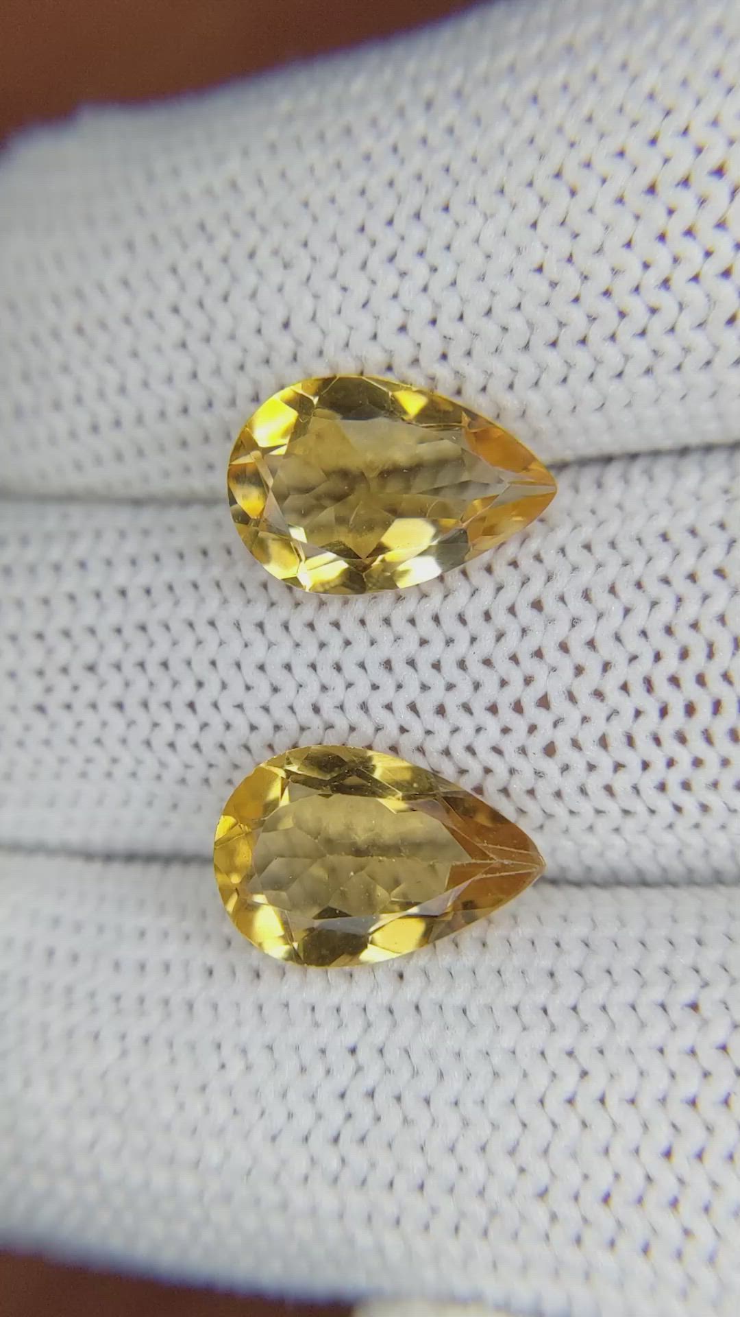 4.84 Ct.Tw.Total Carat Weight Citrine Pair from Brazil Size Video