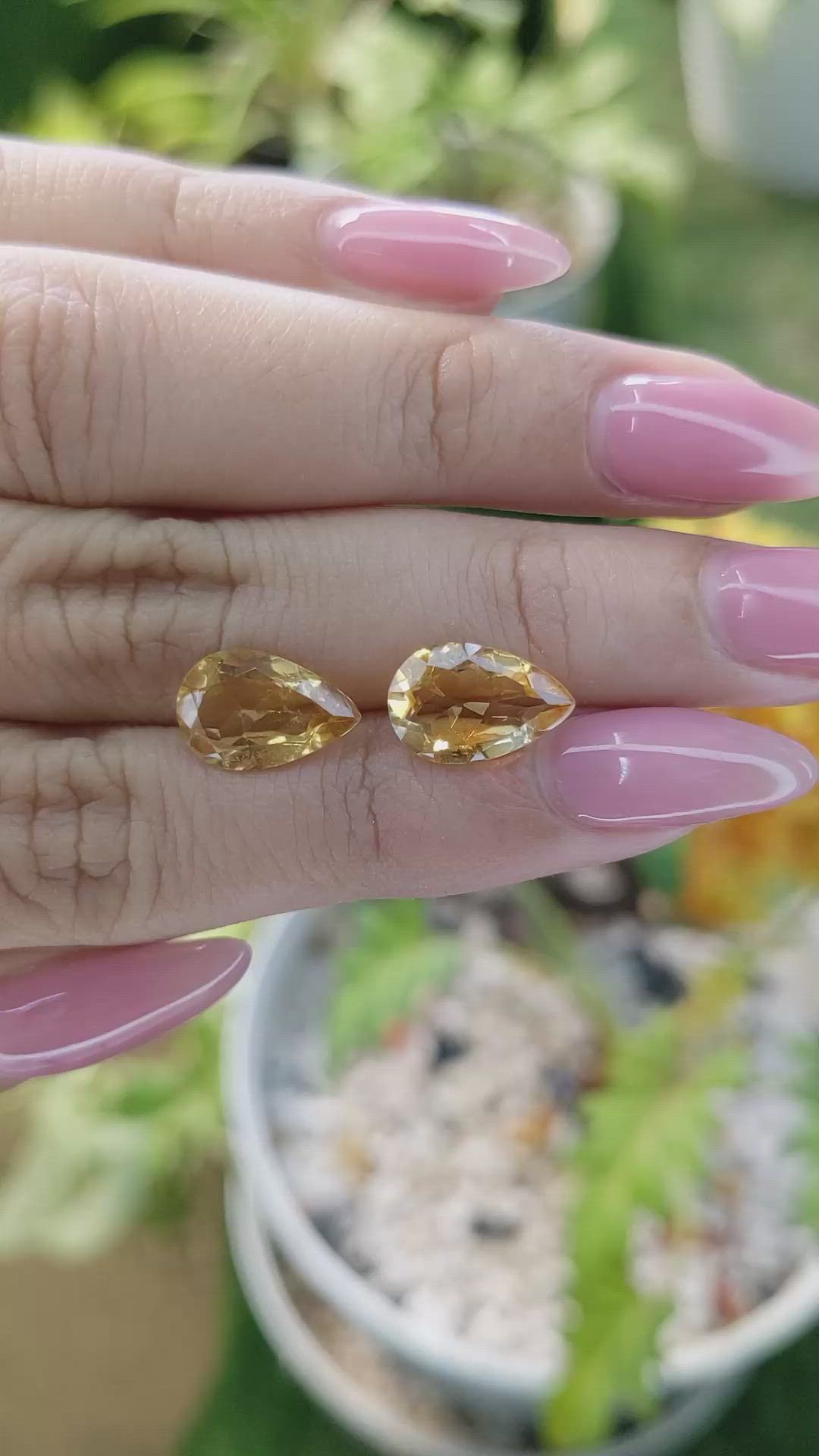 4.84 Ct.Tw.Total Carat Weight Citrine Pair from Brazil Size Video