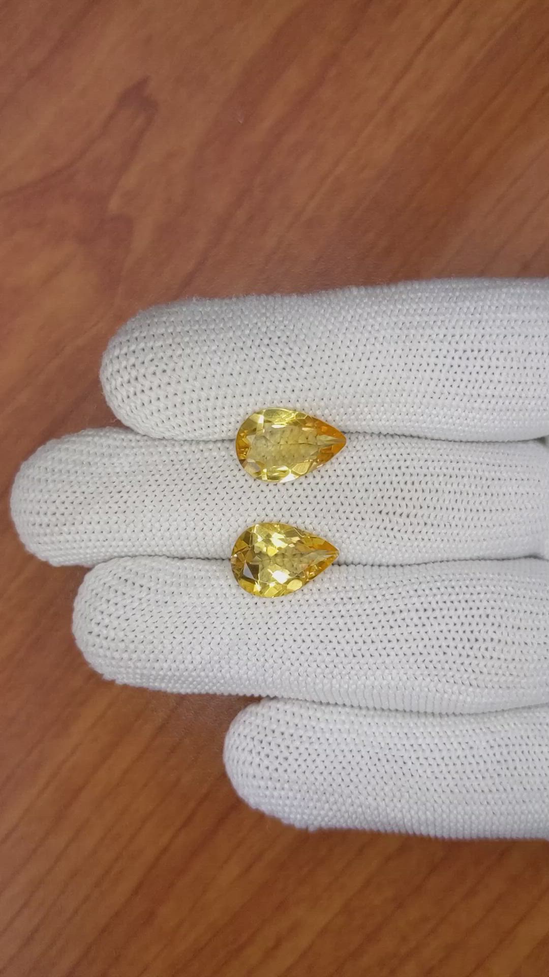 5.51 Ct.Tw.Total Carat Weight Citrine Pair from Brazil Size Video