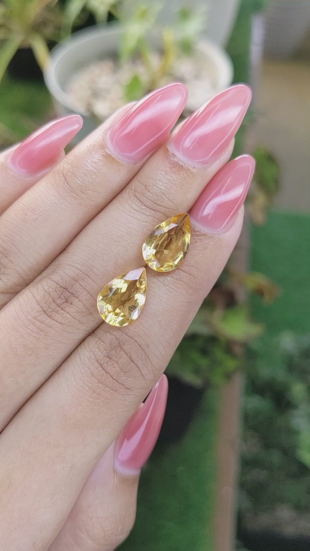 5.51 Ct.Tw.Total Carat Weight Citrine Pair from Brazil Size Video