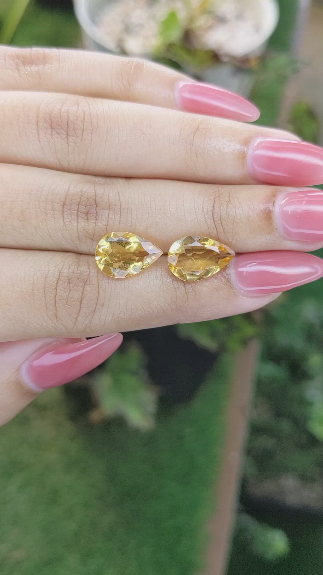 5.51 Ct.Tw.Total Carat Weight Citrine Pair from Brazil Size Video