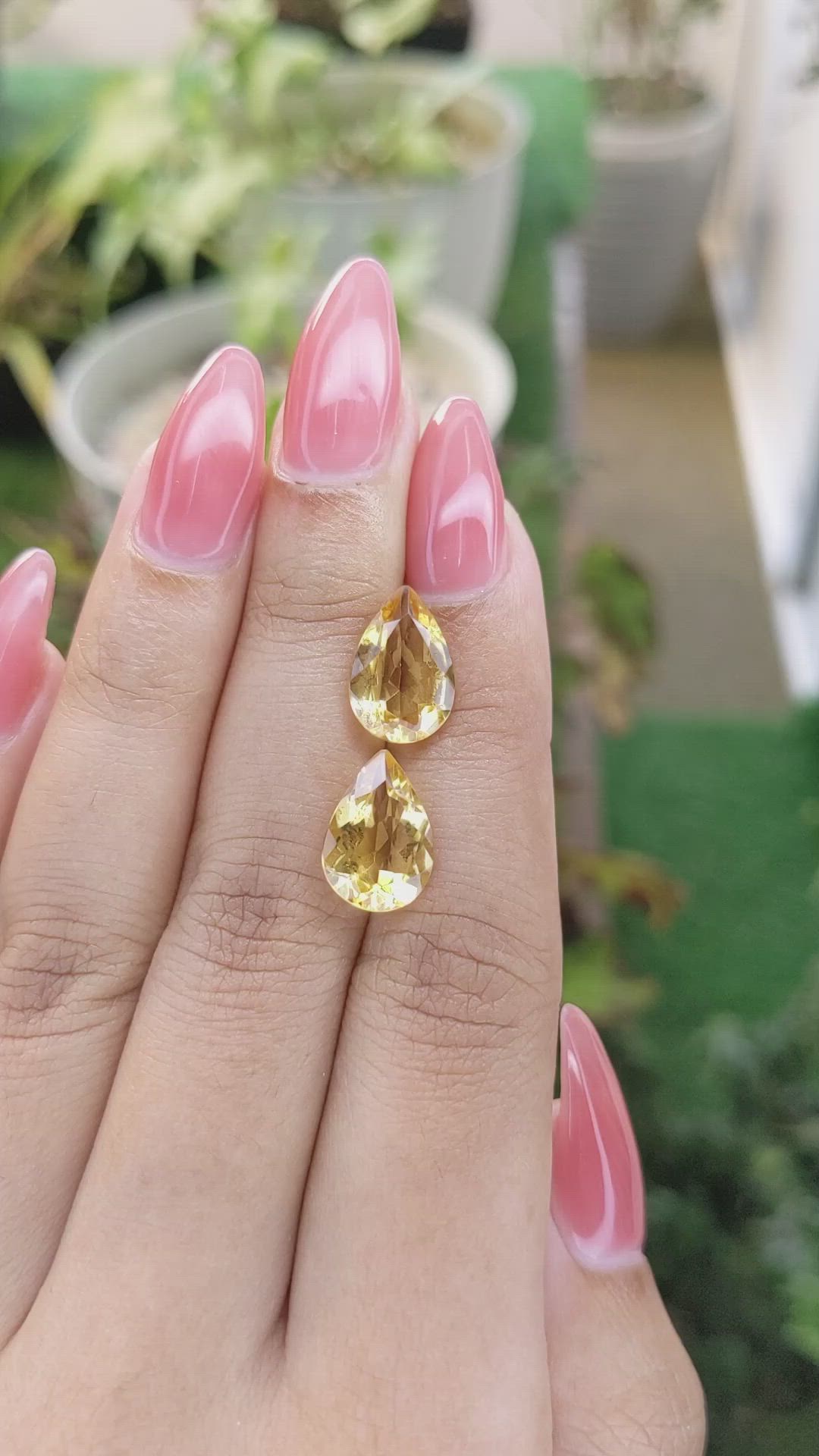 5.51 Ct.Tw.Total Carat Weight Citrine Pair from Brazil Size Video