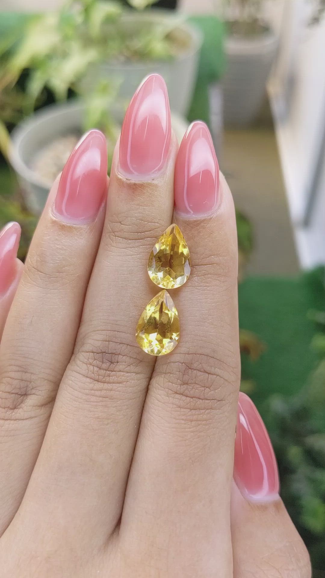 5.32 Ct.Tw.Total Carat Weight Citrine Pair from Brazil Size Video