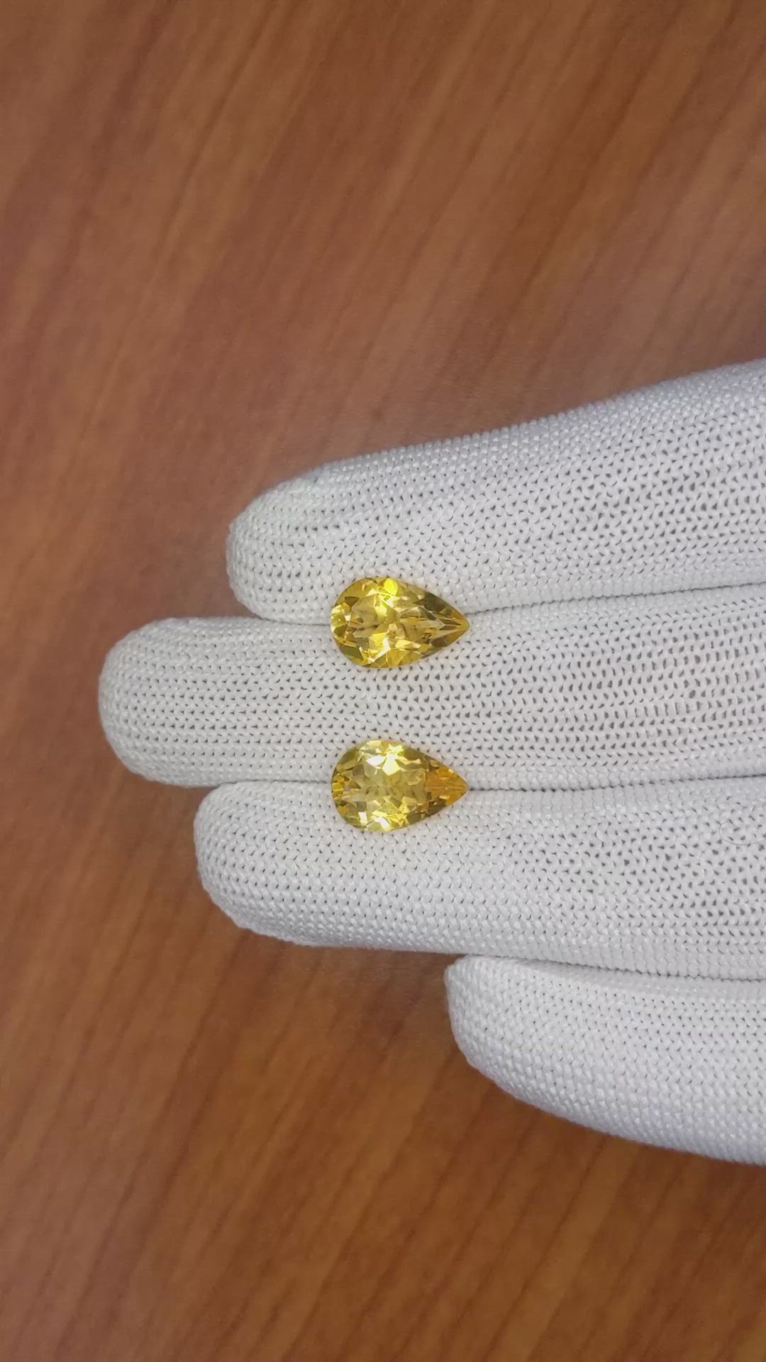 5.32 Ct.Tw.Total Carat Weight Citrine Pair from Brazil Size Video