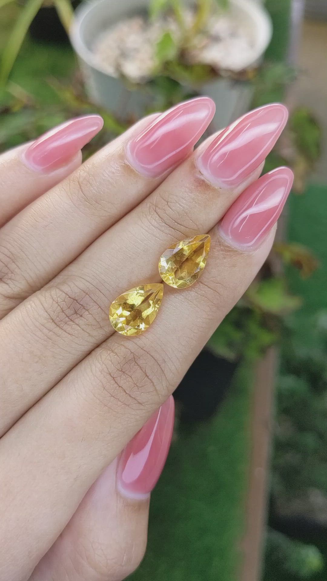 5.32 Ct.Tw.Total Carat Weight Citrine Pair from Brazil Size Video