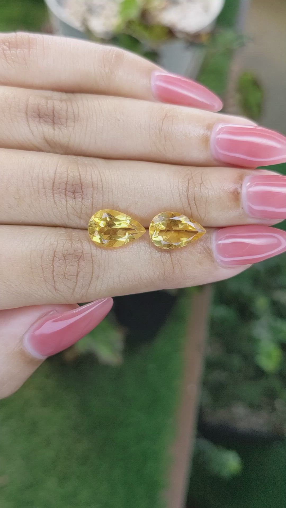 5.32 Ct.Tw.Total Carat Weight Citrine Pair from Brazil Size Video