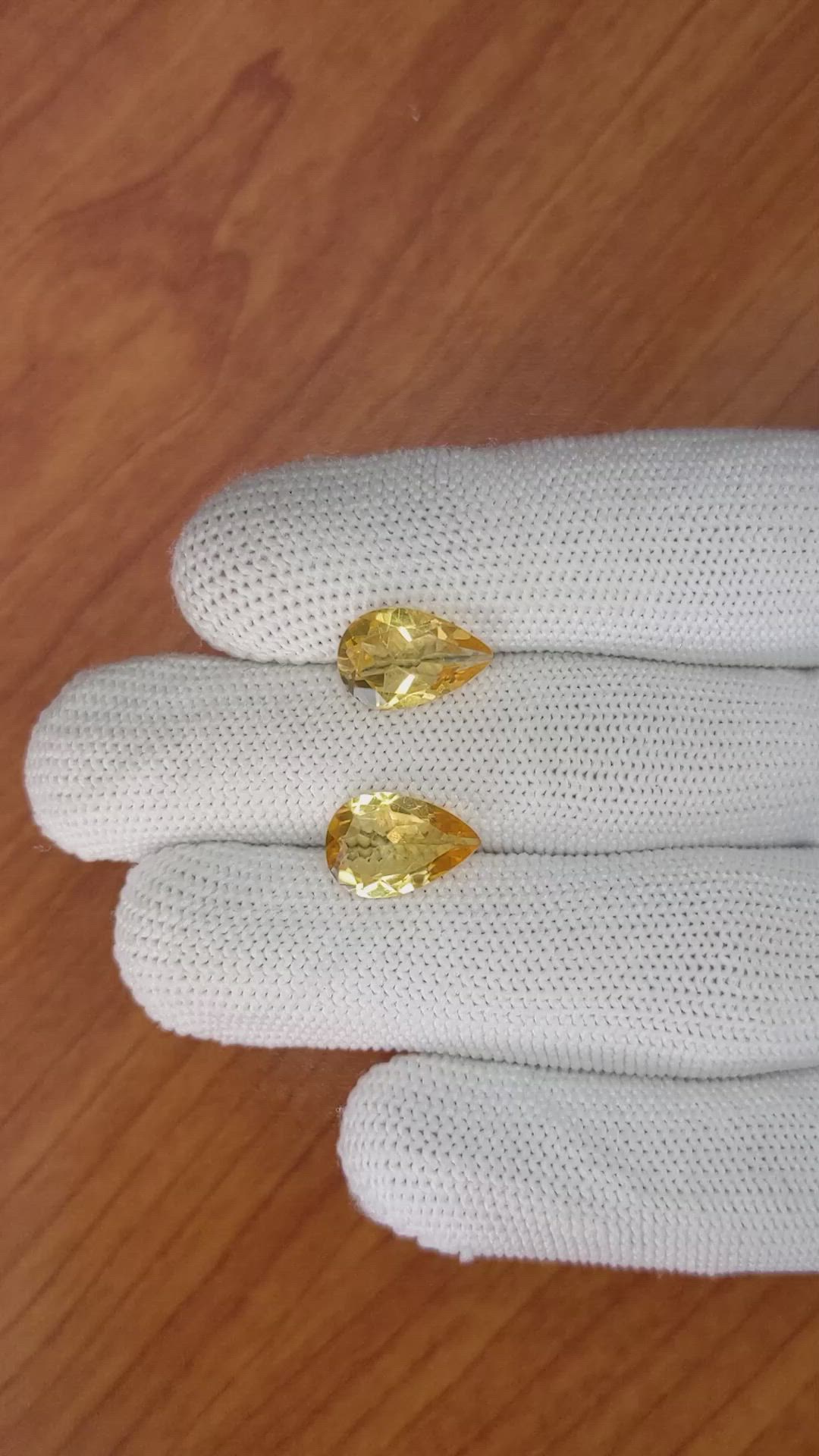 4.71 Ct.Tw.Total Carat Weight Citrine Pair from Brazil Size Video