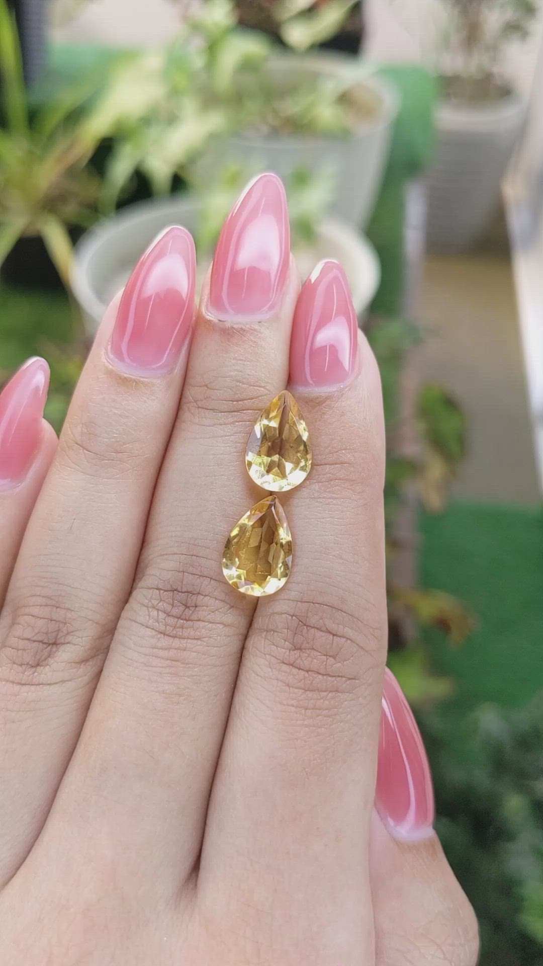 4.71 Ct.Tw.Total Carat Weight Citrine Pair from Brazil Size Video
