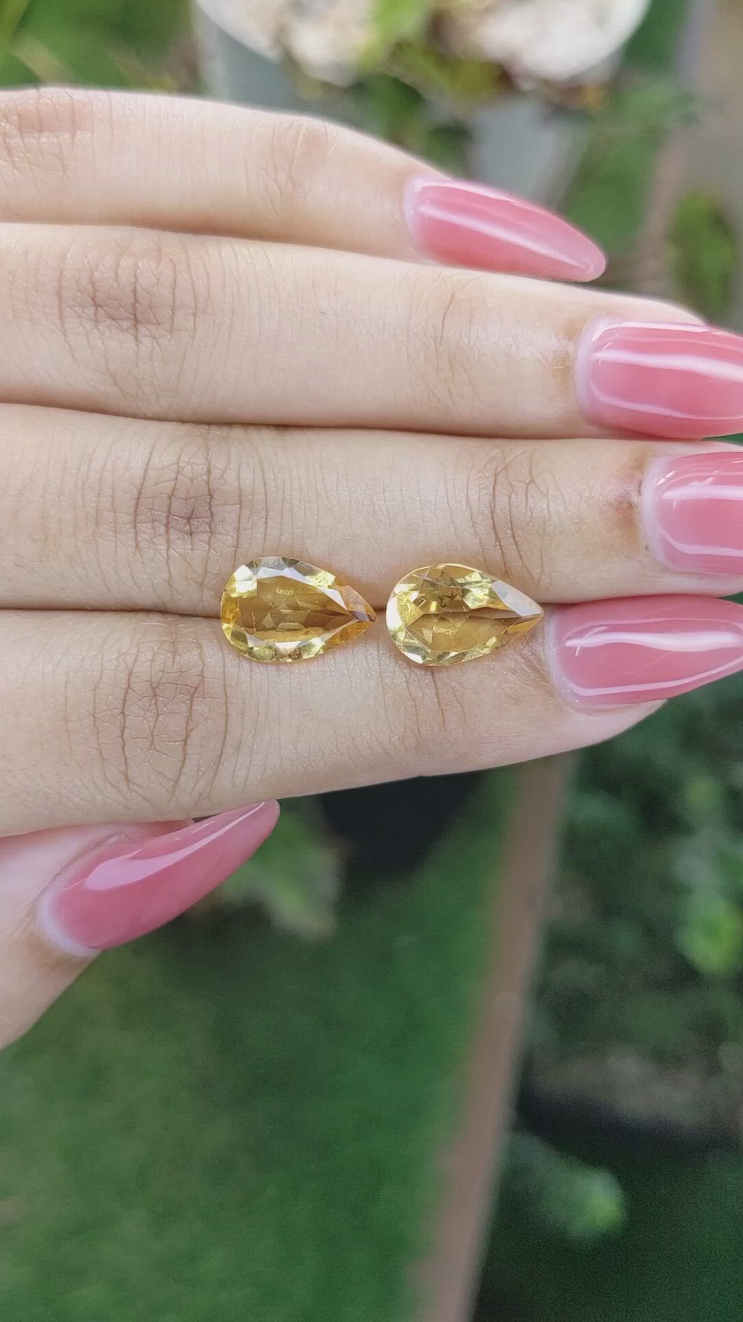 4.71 Ct.Tw.Total Carat Weight Citrine Pair from Brazil Size Video