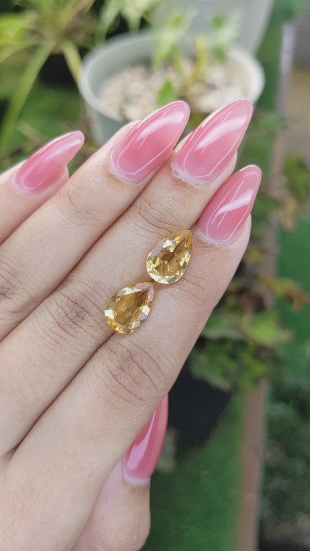 4.71 Ct.Tw.Total Carat Weight Citrine Pair from Brazil Size Video