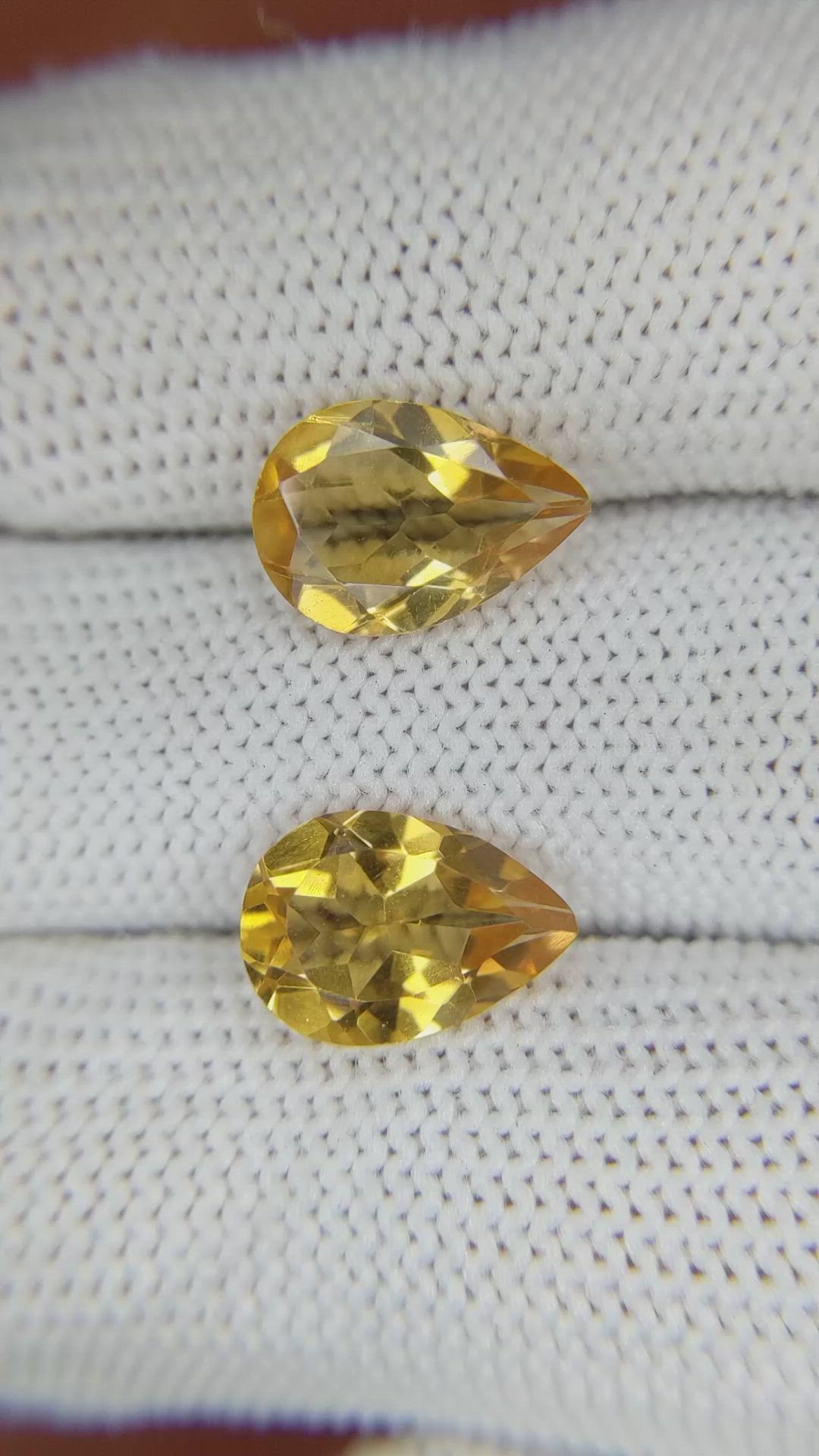 4.49 Ct.Tw.Total Carat Weight Citrine Pair from Brazil Size Video