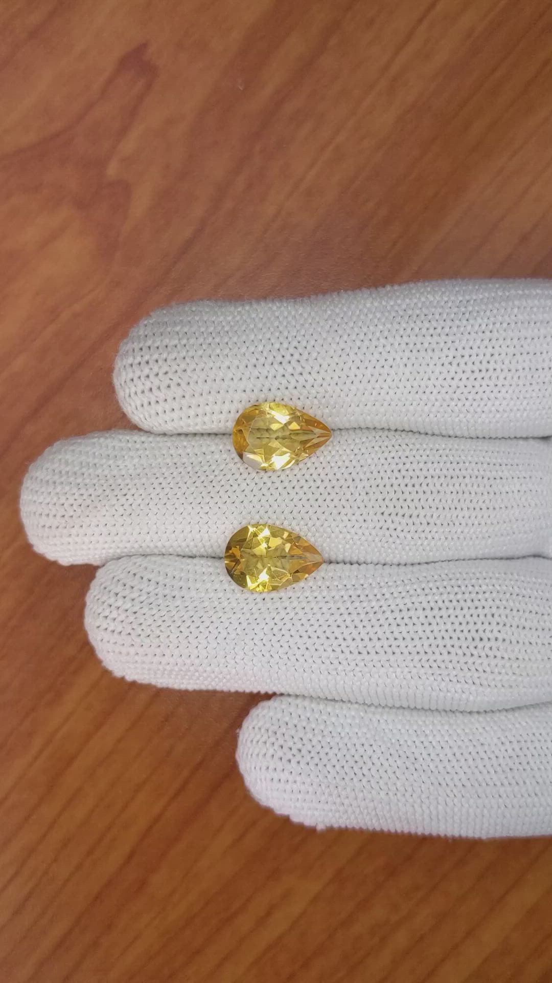 4.49 Ct.Tw.Total Carat Weight Citrine Pair from Brazil Size Video