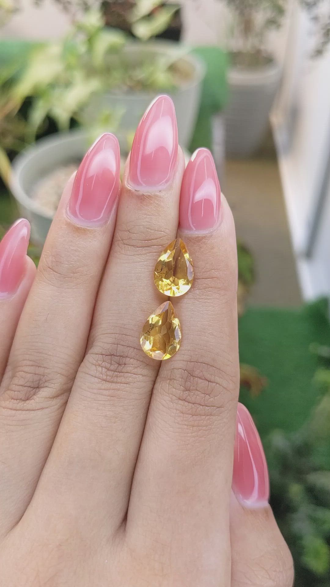4.49 Ct.Tw.Total Carat Weight Citrine Pair from Brazil Size Video