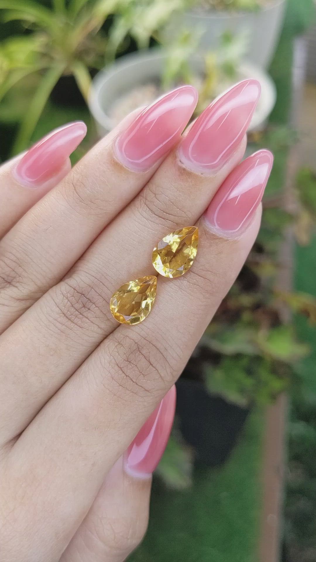 4.49 Ct.Tw.Total Carat Weight Citrine Pair from Brazil Size Video