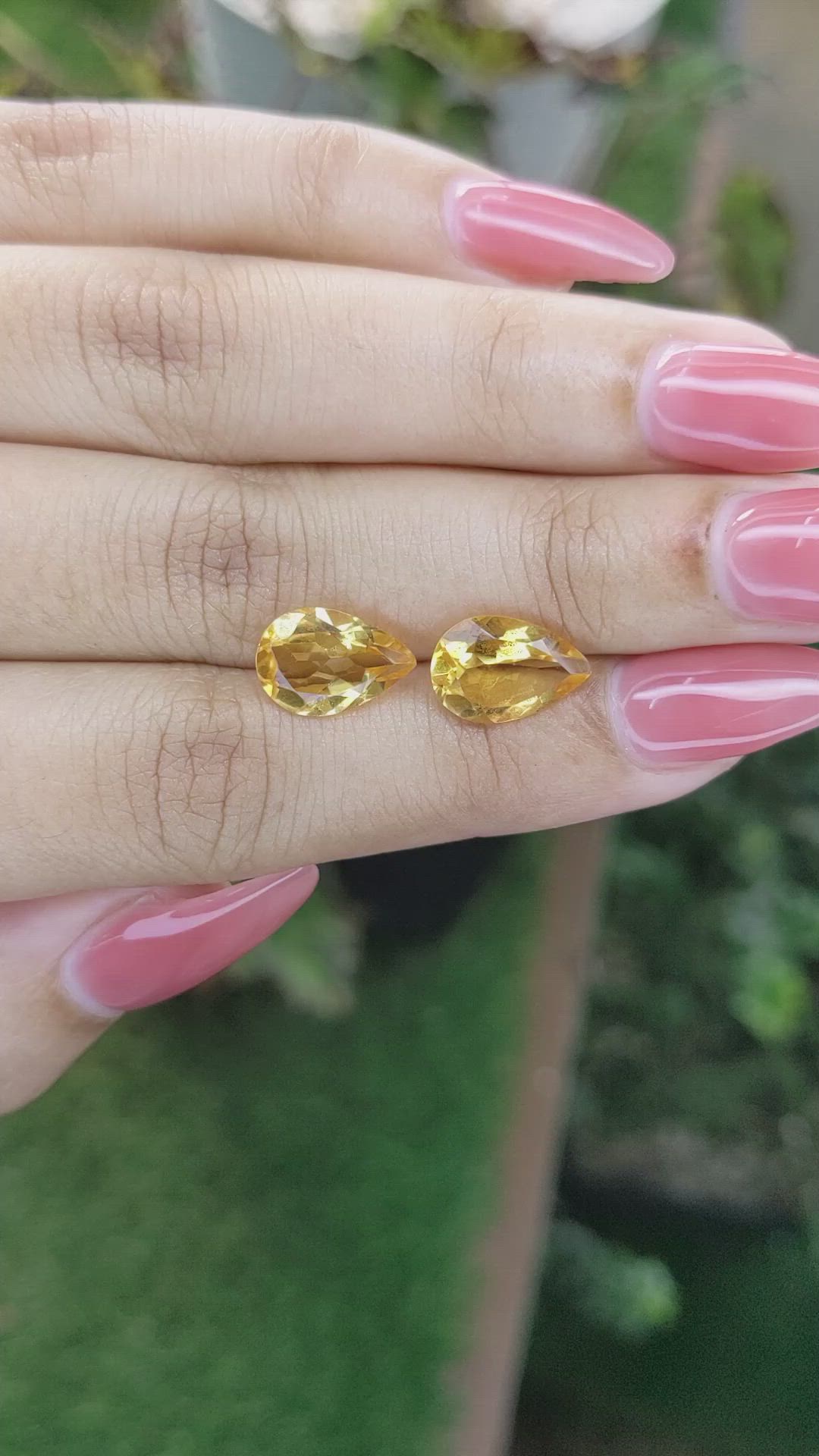 4.49 Ct.Tw.Total Carat Weight Citrine Pair from Brazil Size Video