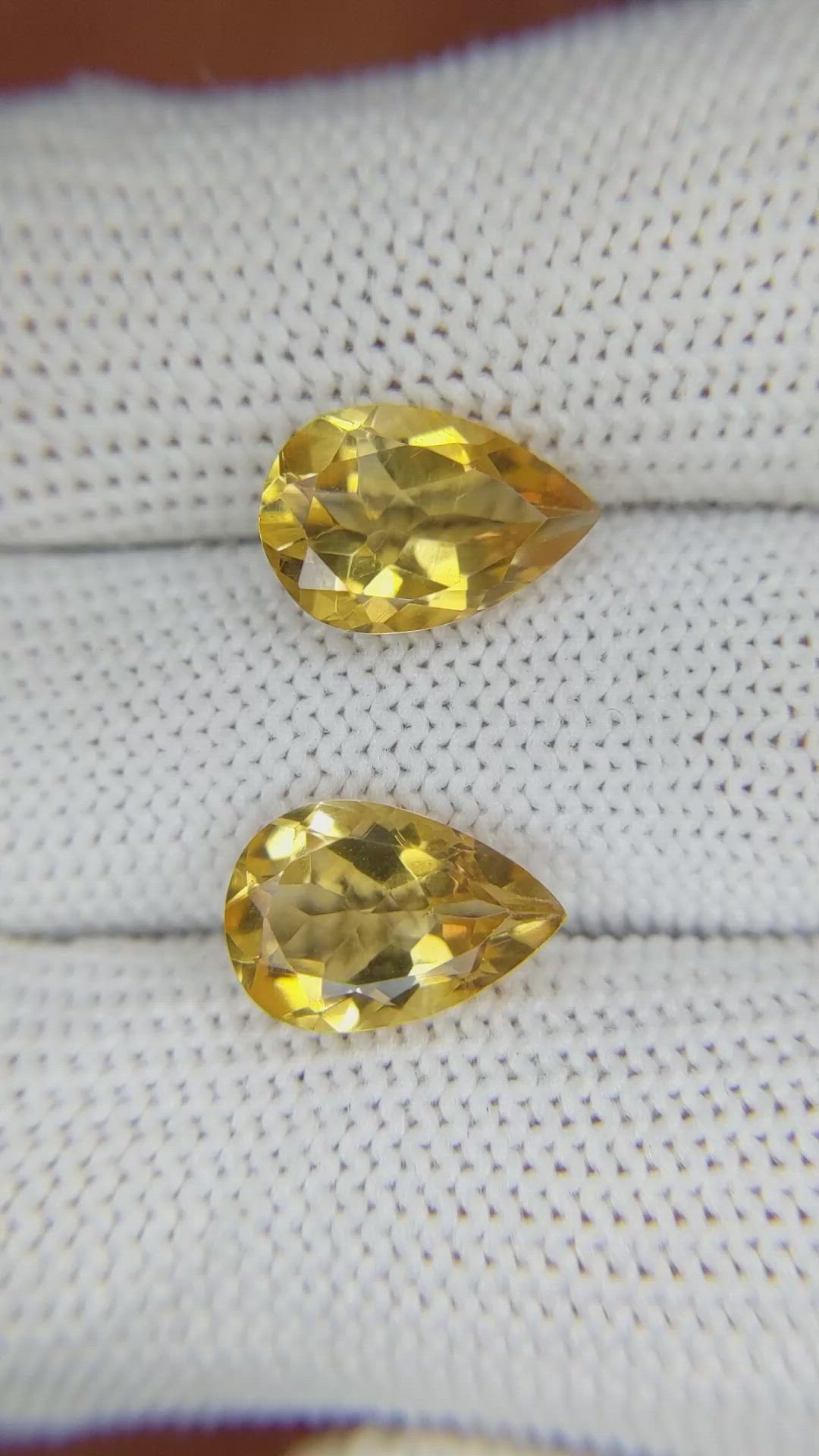 5.06 Ct.Tw.Total Carat Weight Citrine Pair from Brazil Size Video