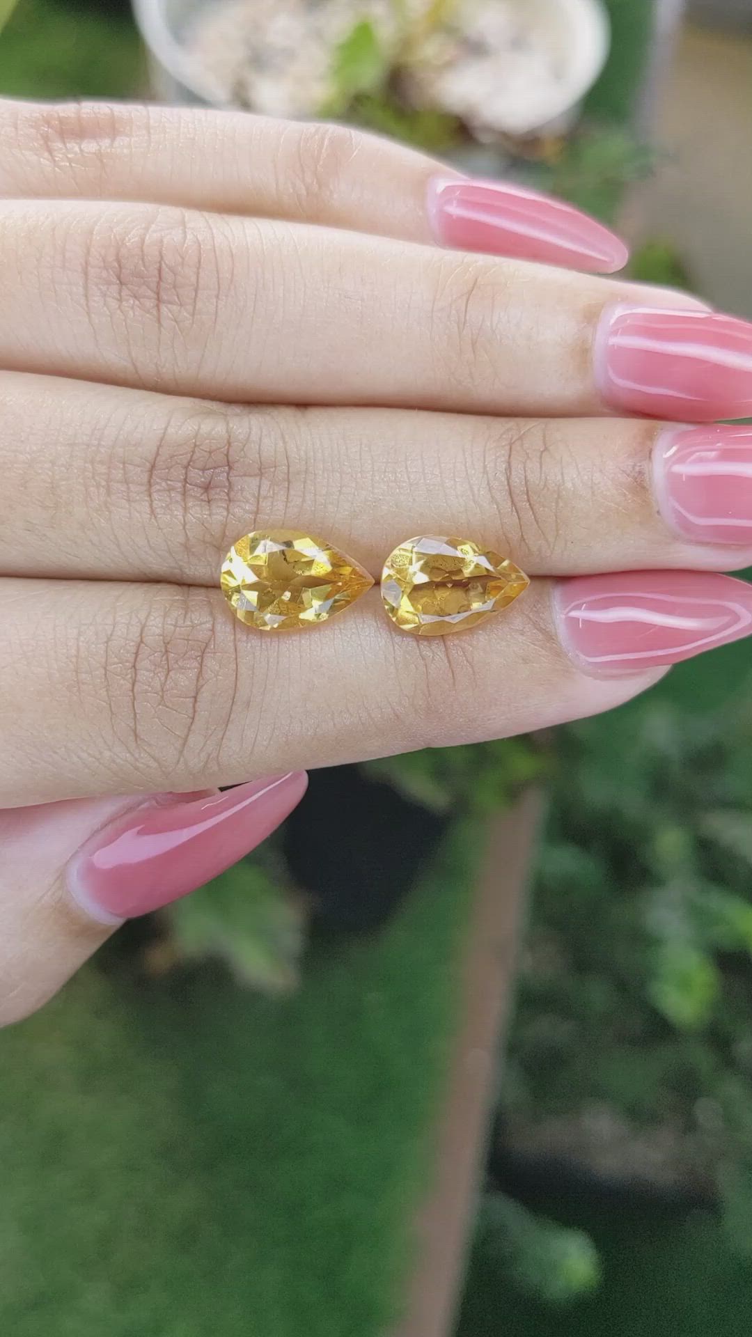 5.06 Ct.Tw.Total Carat Weight Citrine Pair from Brazil Size Video