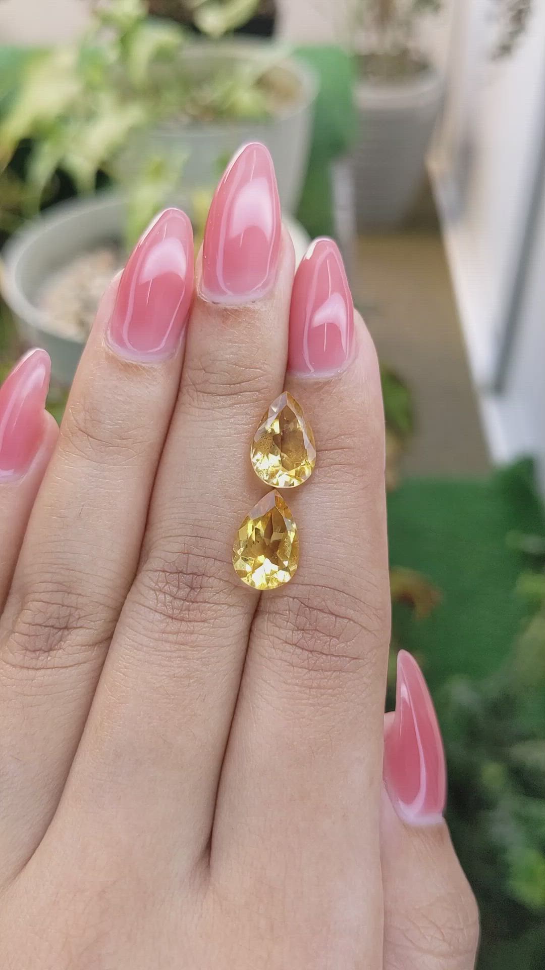 5.06 Ct.Tw.Total Carat Weight Citrine Pair from Brazil Size Video