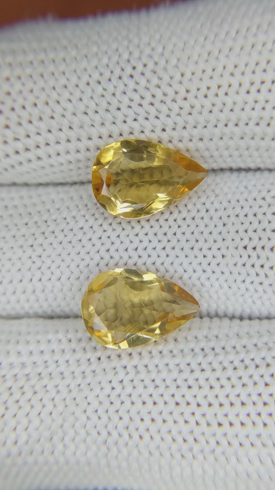 4.46 Ct.Tw.Total Carat Weight Citrine Pair from Brazil Size Video