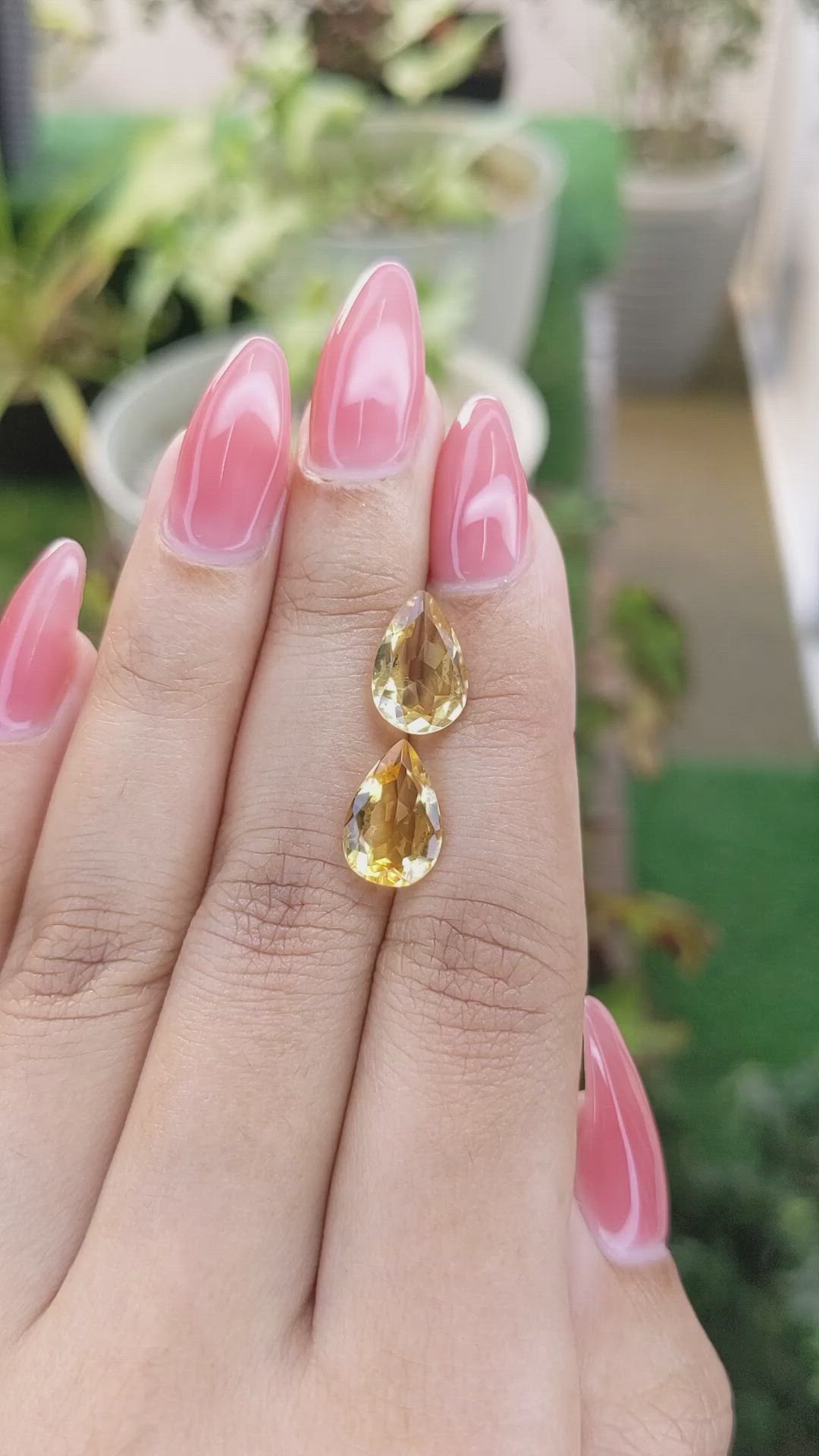 4.46 Ct.Tw.Total Carat Weight Citrine Pair from Brazil Size Video