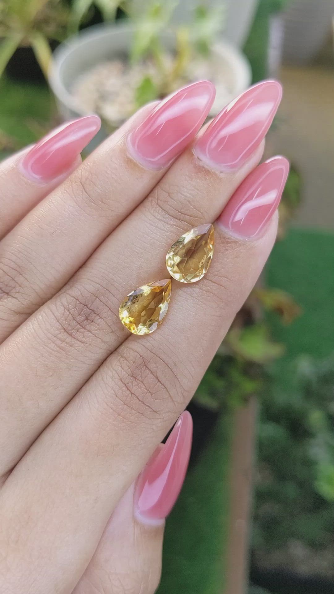 4.46 Ct.Tw.Total Carat Weight Citrine Pair from Brazil Size Video