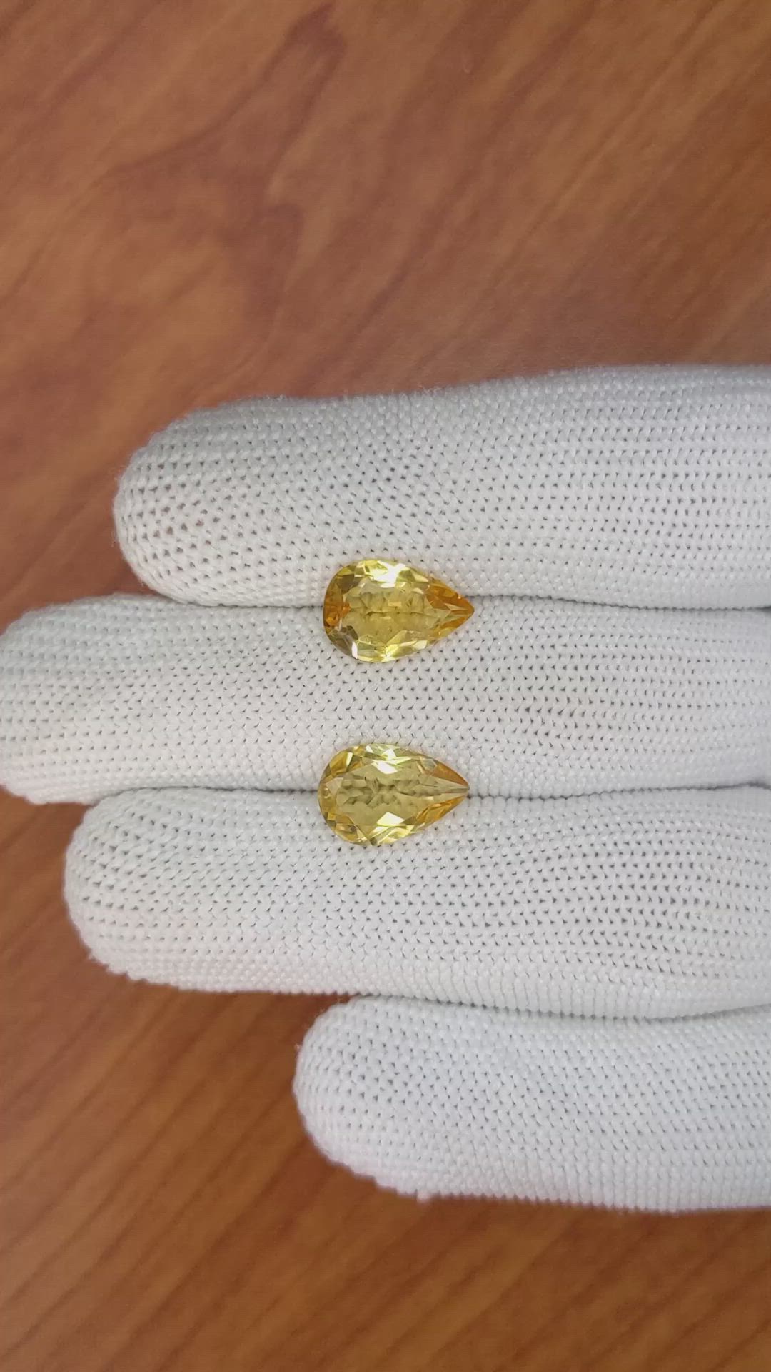 4.46 Ct.Tw.Total Carat Weight Citrine Pair from Brazil Size Video