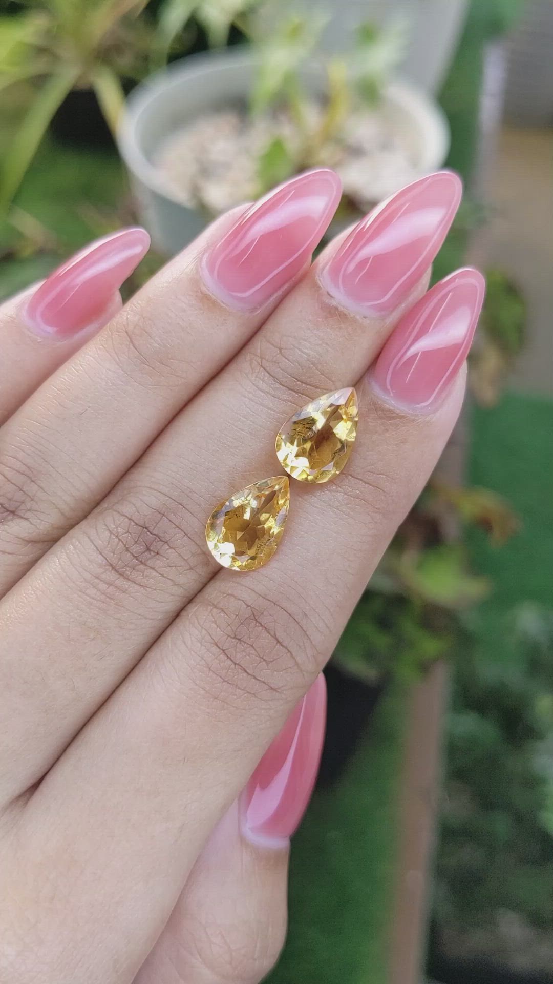 5.60 Ct.Tw.Total Carat Weight Citrine Pair from Brazil Size Video