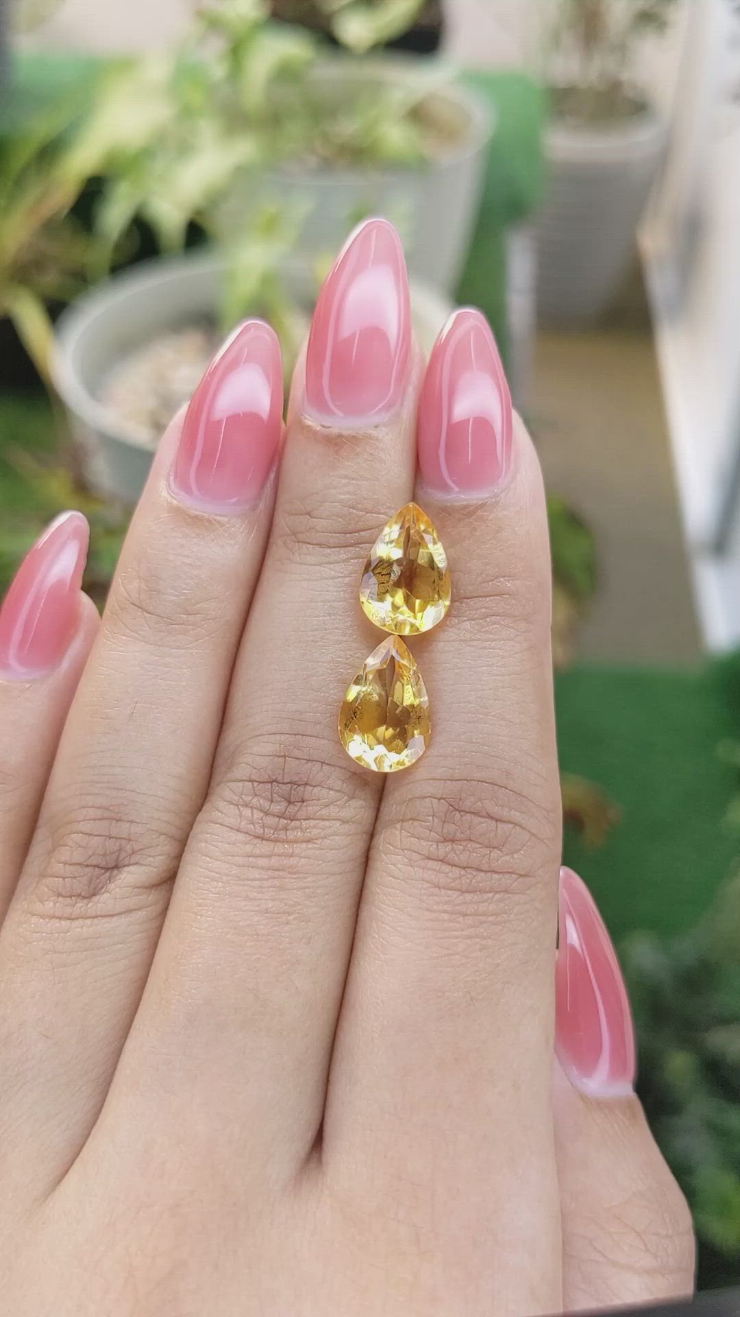 5.60 Ct.Tw.Total Carat Weight Citrine Pair from Brazil Size Video