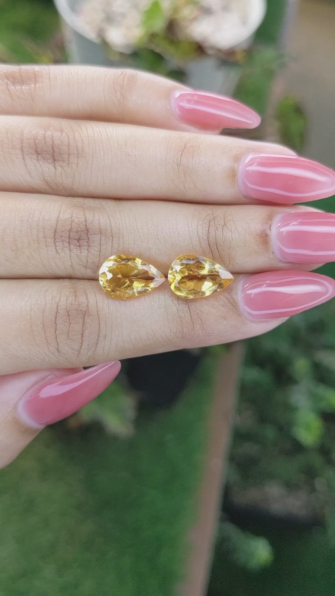5.60 Ct.Tw.Total Carat Weight Citrine Pair from Brazil Size Video