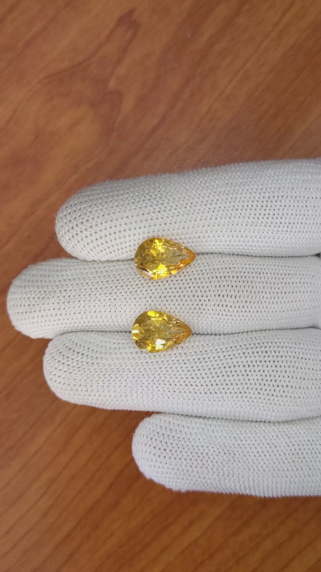 5.60 Ct.Tw.Total Carat Weight Citrine Pair from Brazil Size Video