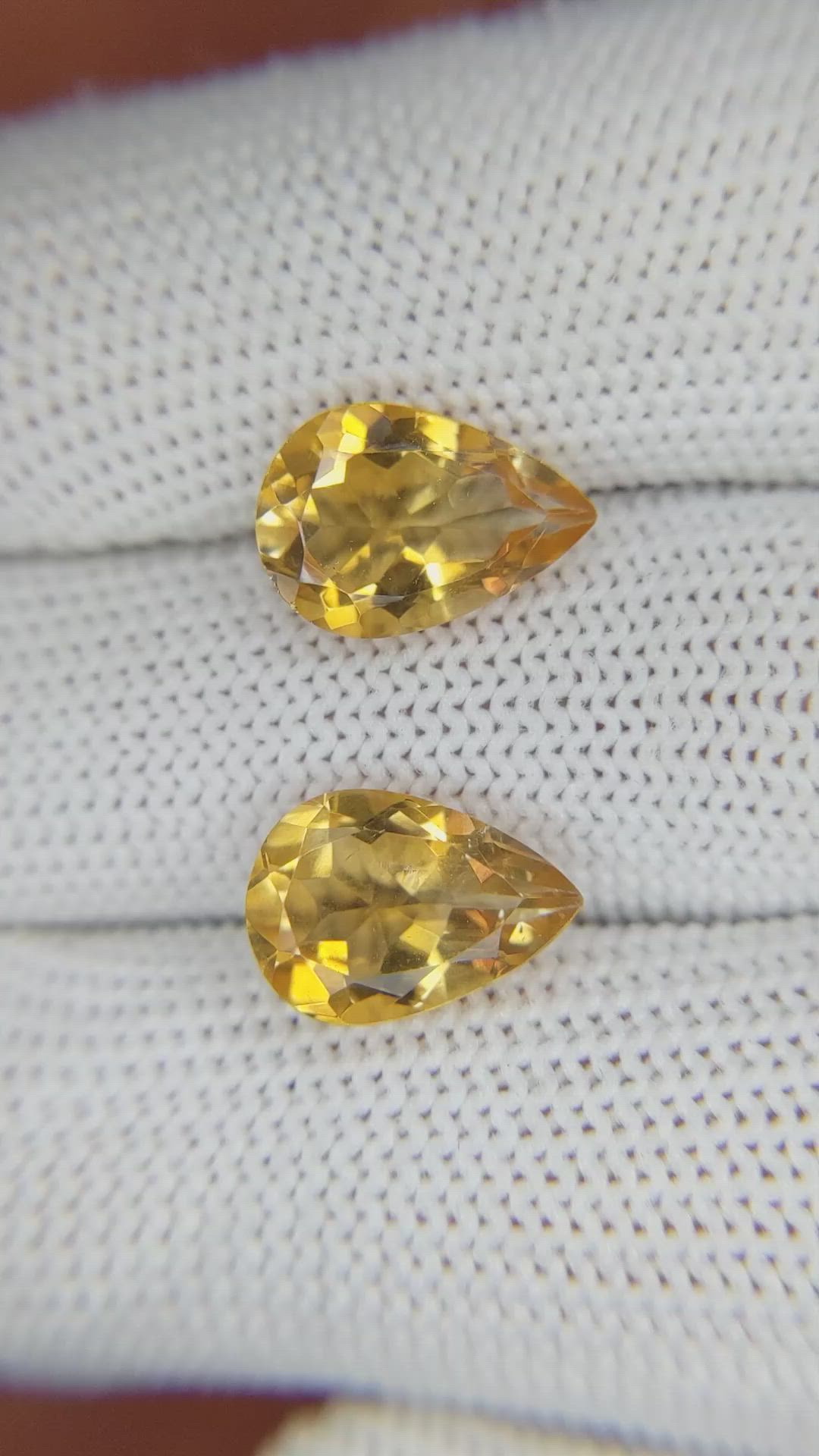 5.60 Ct.Tw.Total Carat Weight Citrine Pair from Brazil Size Video