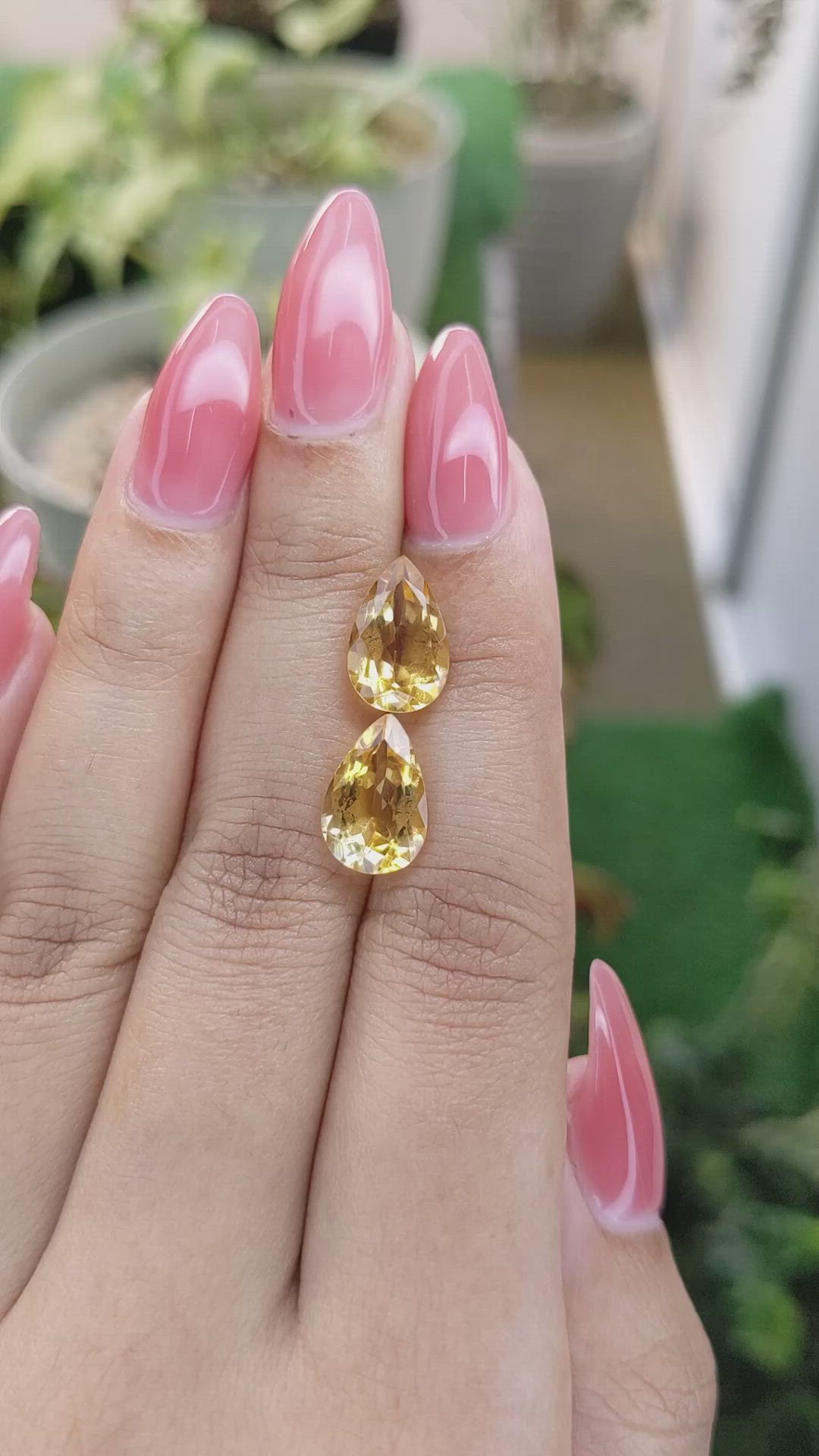 5.73 Ct.Tw.Total Carat Weight Citrine Pair from Brazil Size Video