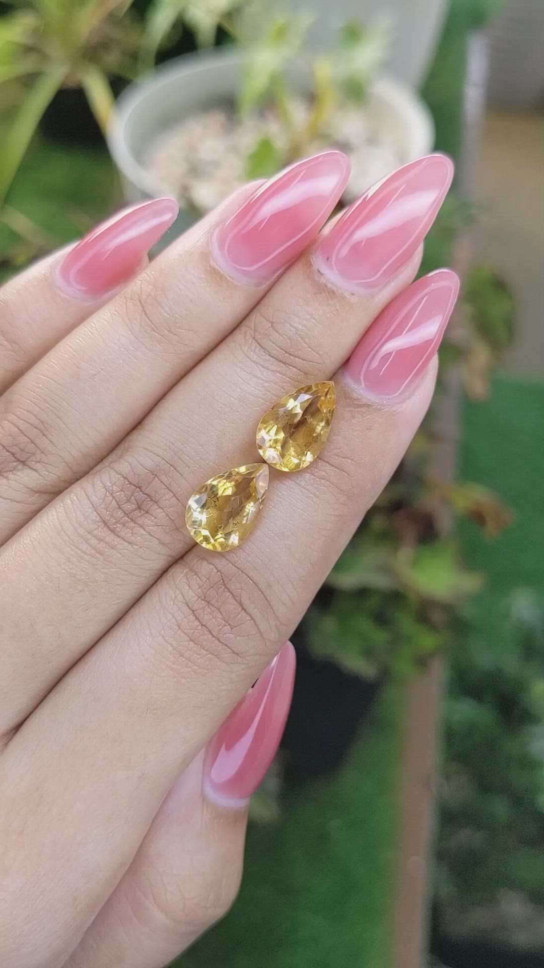 5.73 Ct.Tw.Total Carat Weight Citrine Pair from Brazil Size Video