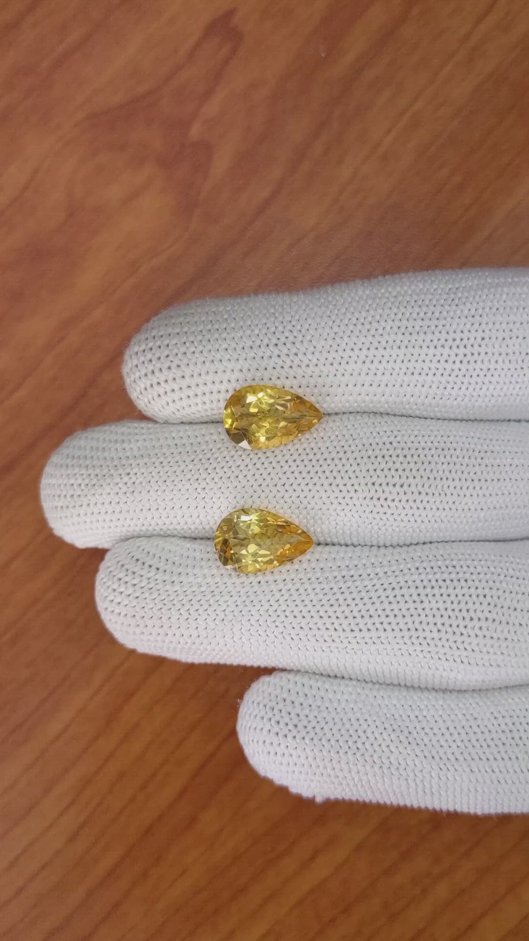 5.73 Ct.Tw.Total Carat Weight Citrine Pair from Brazil Size Video