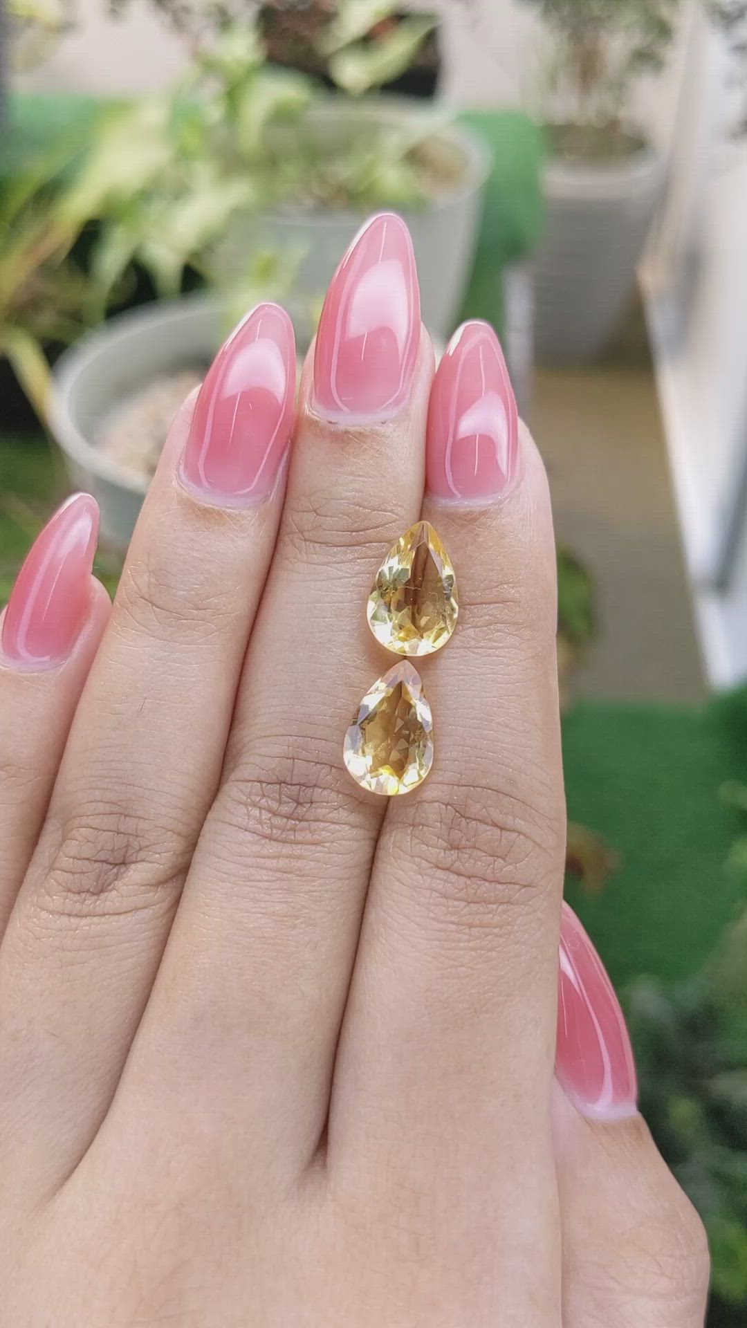 5.08 Ct.Tw.Total Carat Weight Citrine Pair from Brazil Size Video