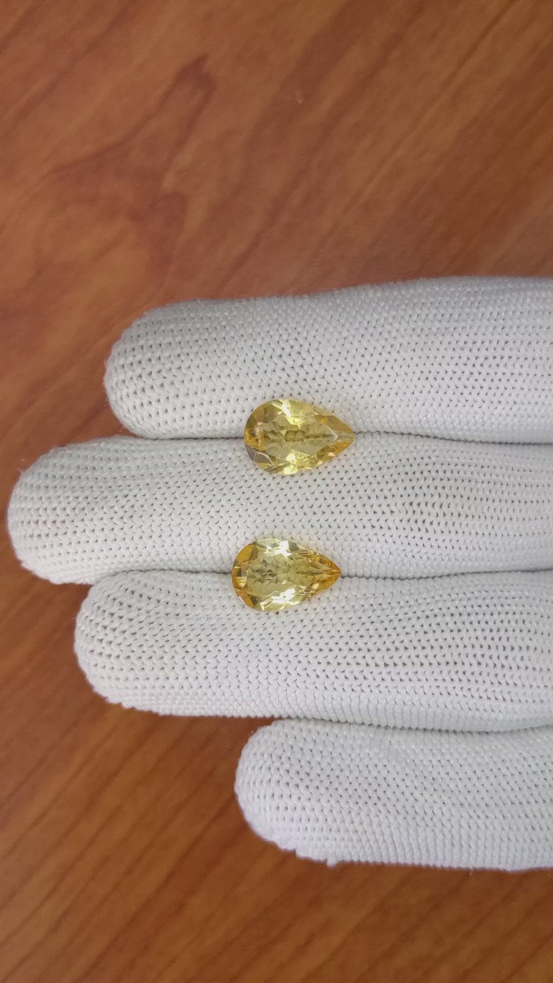 5.08 Ct.Tw.Total Carat Weight Citrine Pair from Brazil Size Video