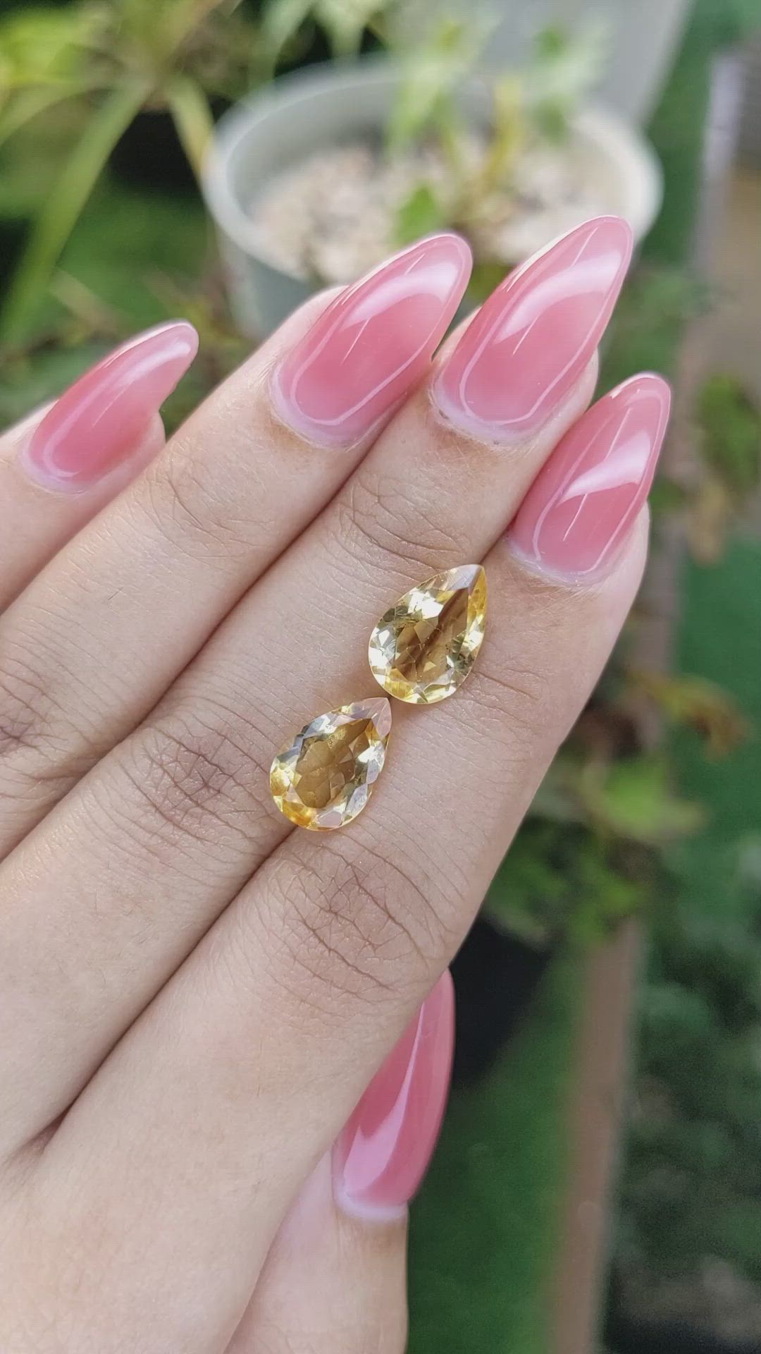 5.08 Ct.Tw.Total Carat Weight Citrine Pair from Brazil Size Video