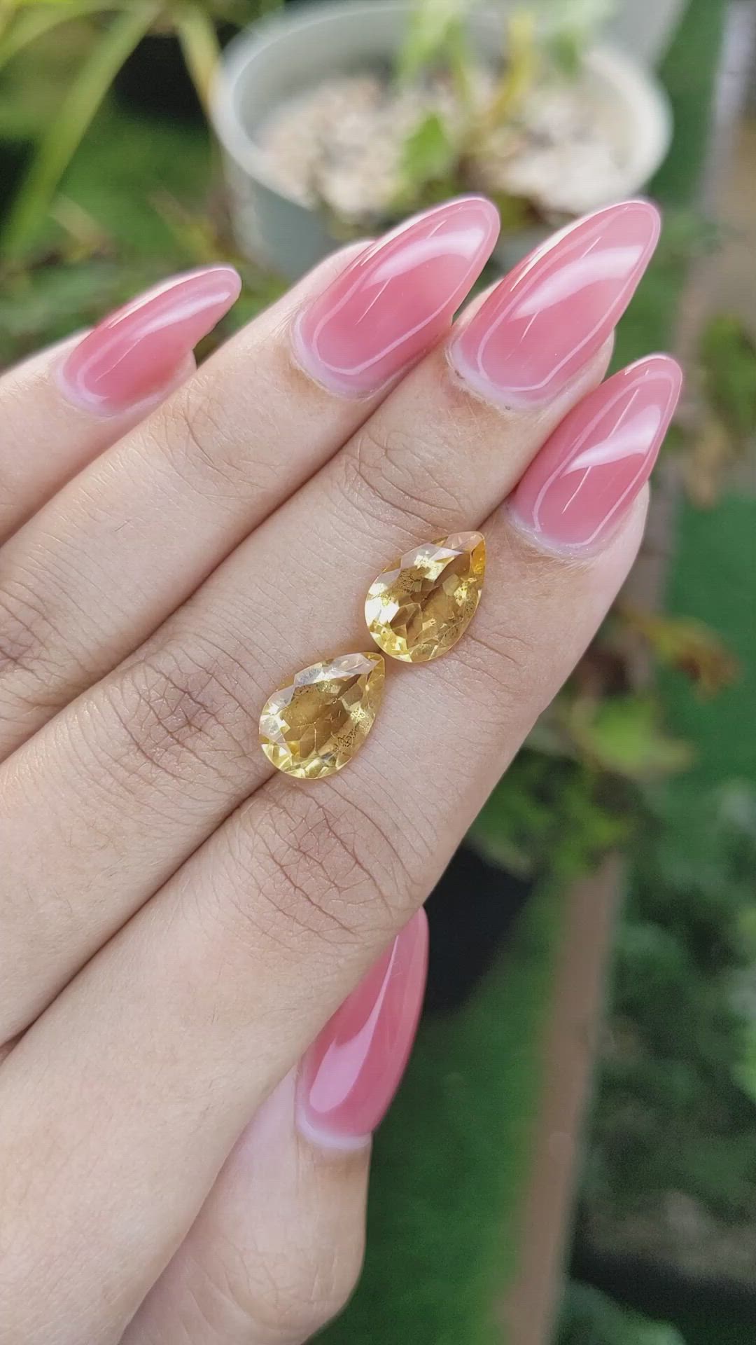 5.02 Ct.Tw.Total Carat Weight Citrine Pair from Brazil Size Video