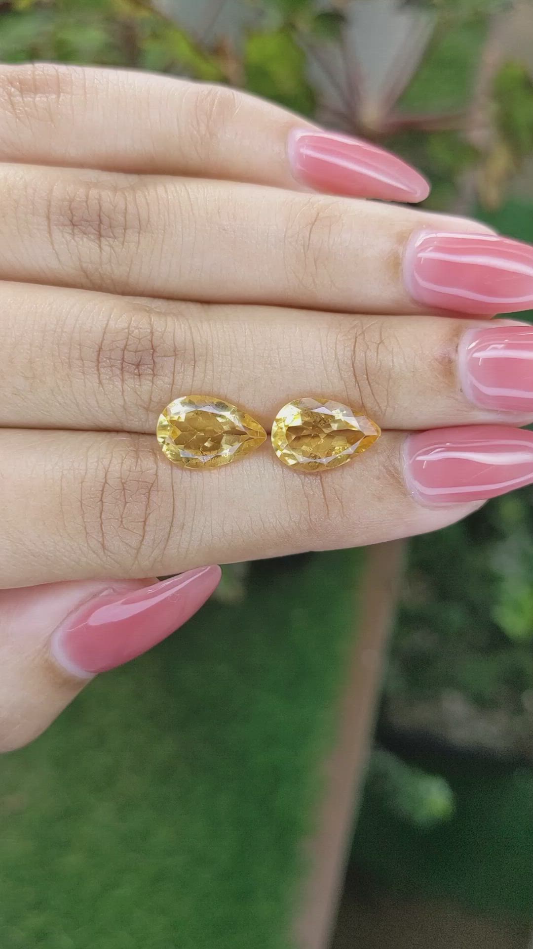 5.02 Ct.Tw.Total Carat Weight Citrine Pair from Brazil Size Video